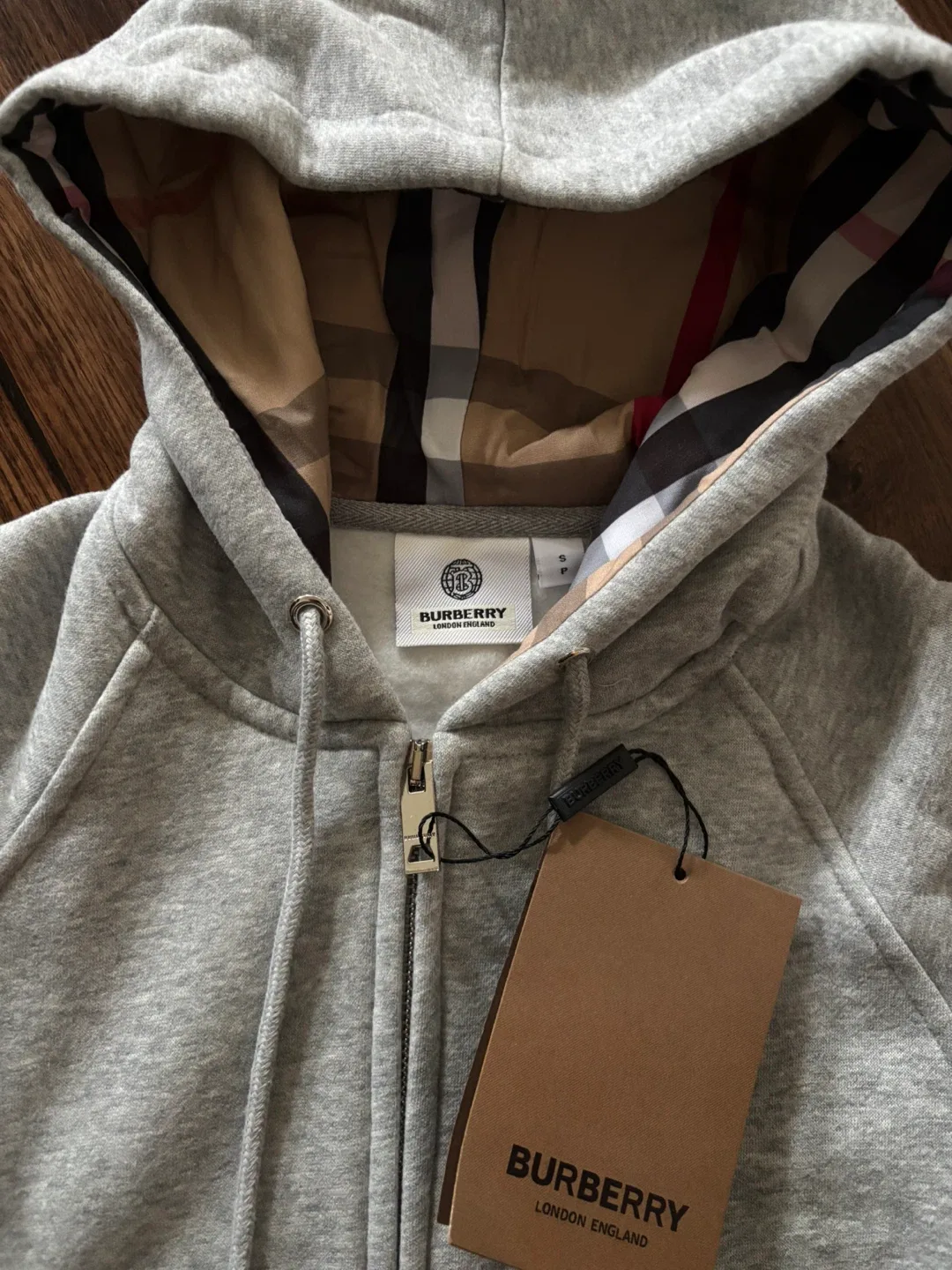 Burberry Grey Full Zip Hoodie - Size S image indicator(2)