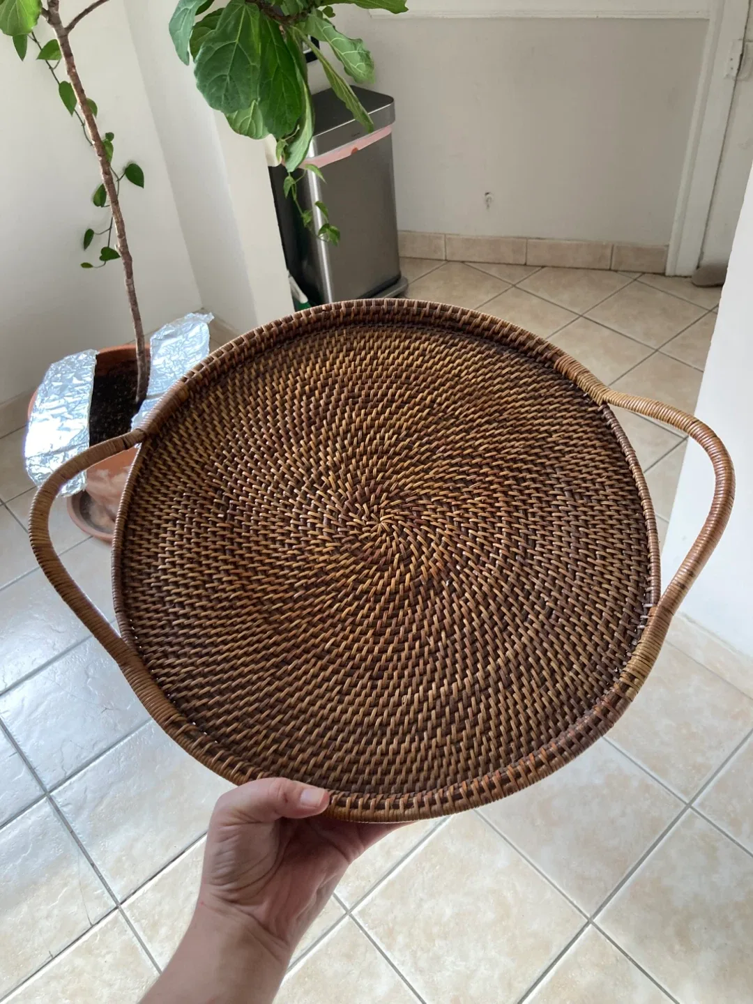 Woven Selections by Pampered Chef Rattan Tray thumbnail