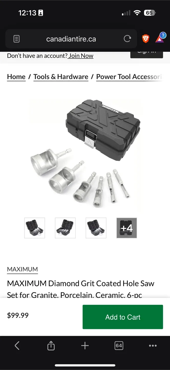 *New* $115 Diamond Hole Saw Set - 6 Pieces image indicator(2)