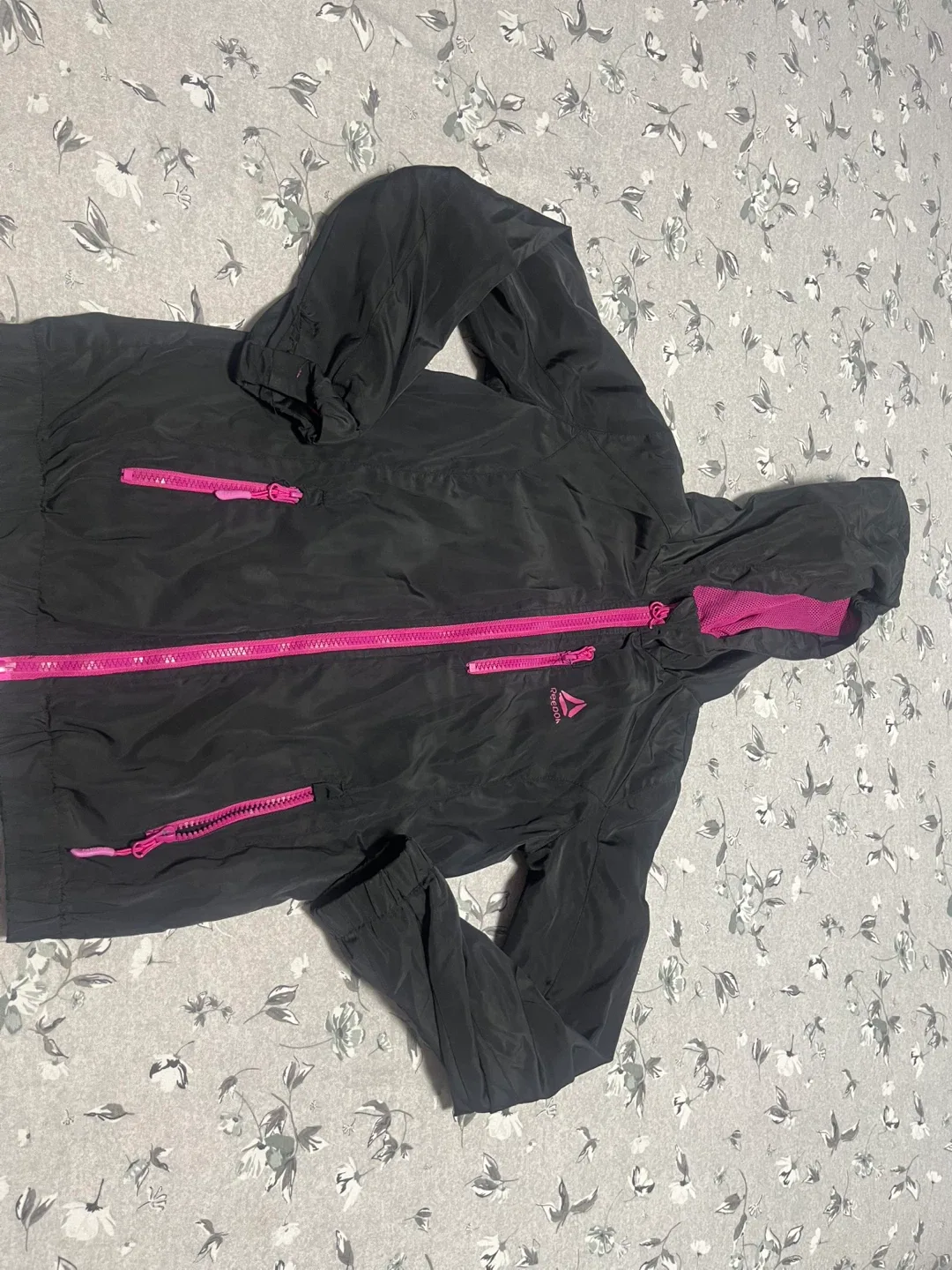 Reebok Black & Pink Windbreaker Jacket