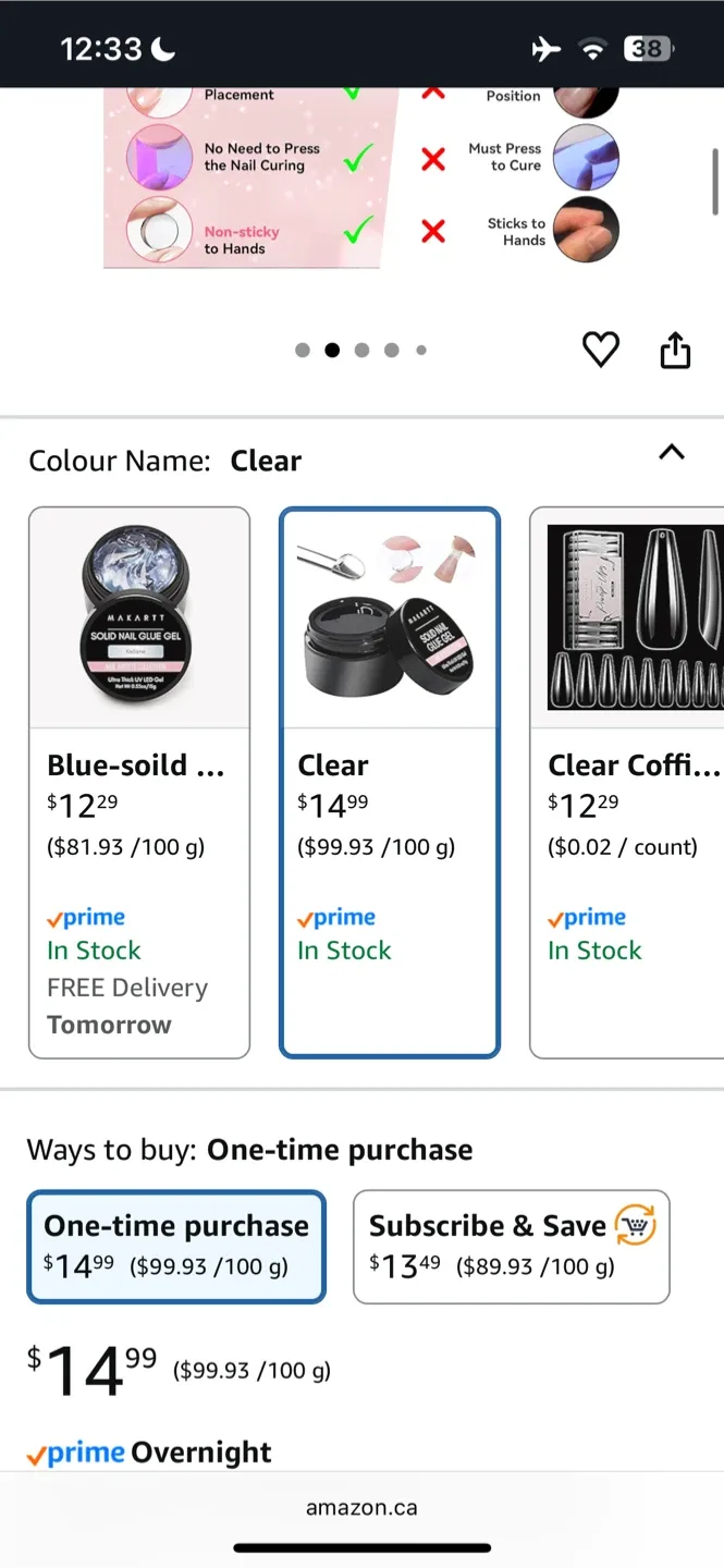 🥕 Makartt Solid Nail Glue Gel - Clear image indicator(2)