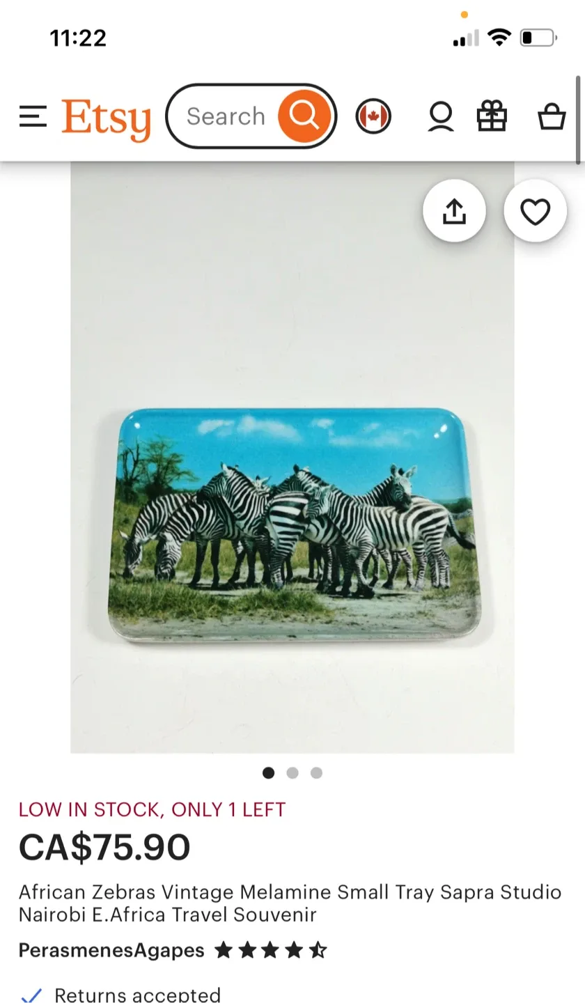 Vintage East African  Melamine Small Tray image indicator(3)