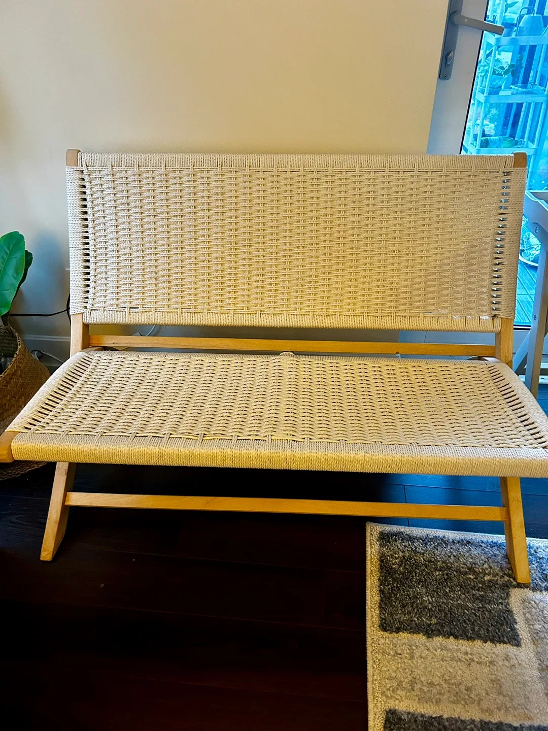 Woven Bench with Wooden Frame image indicator(3)