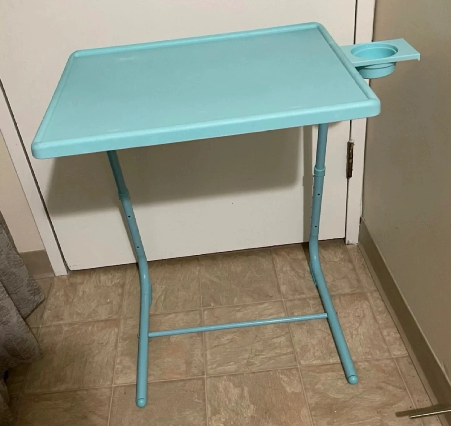 Lap Desk / TV Tray Table, with Built-in Cup Holder - Aqua / Blue image indicator(2)