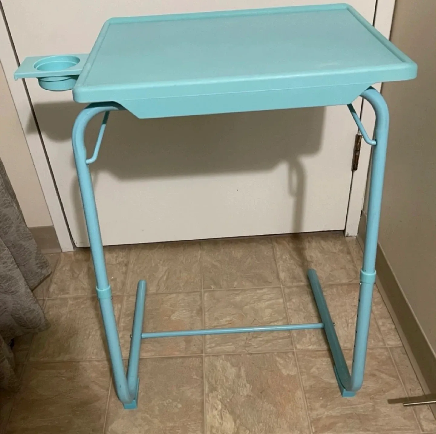 Lap Desk / TV Tray Table, with Built-in Cup Holder - Aqua / Blue image indicator(4)