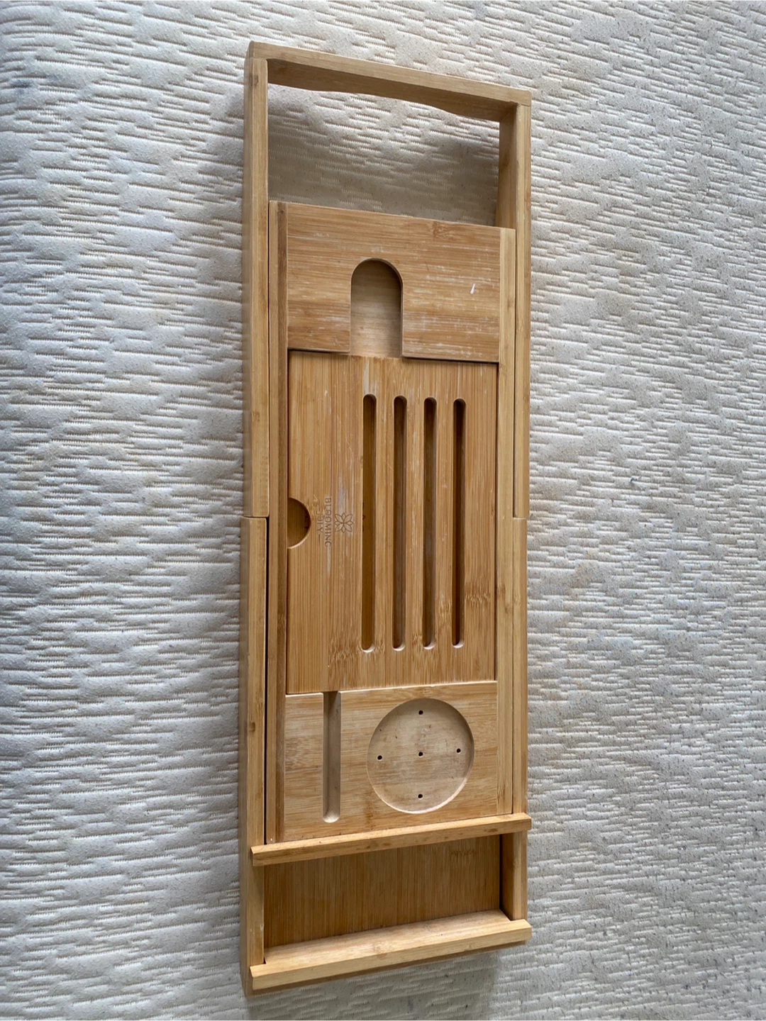 Blooming Lily Expandable Bamboo Bathtub Tray