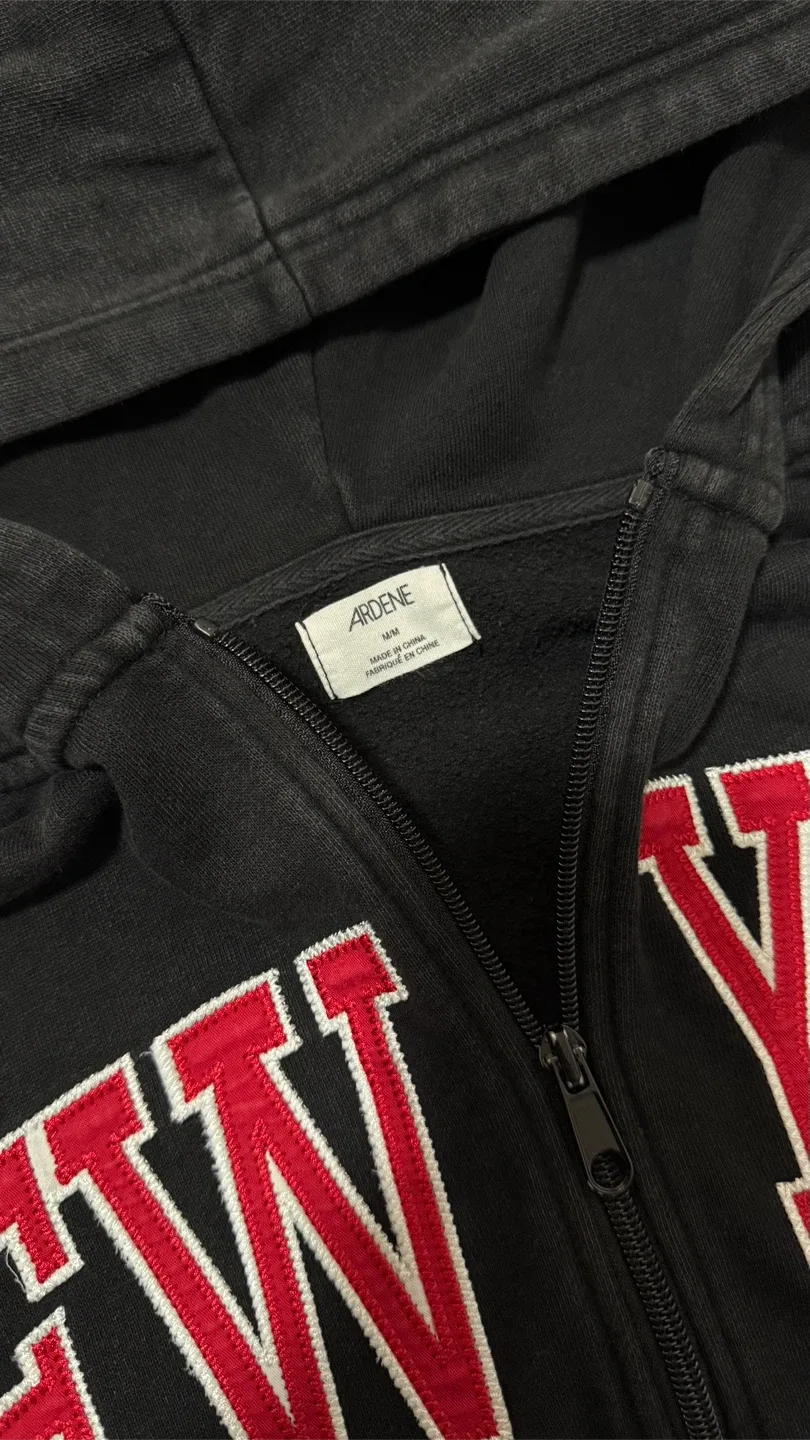 Ardene New York Black Zip-Up Hoodie, Size M image indicator(2)