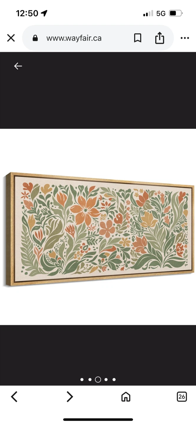New Floral Framed Canvas Wall Art 60” X 30” - photo 5