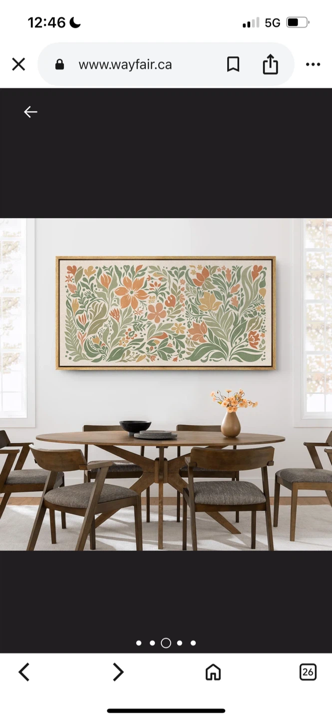 New Floral Framed Canvas Wall Art 60” X 30” - photo 4