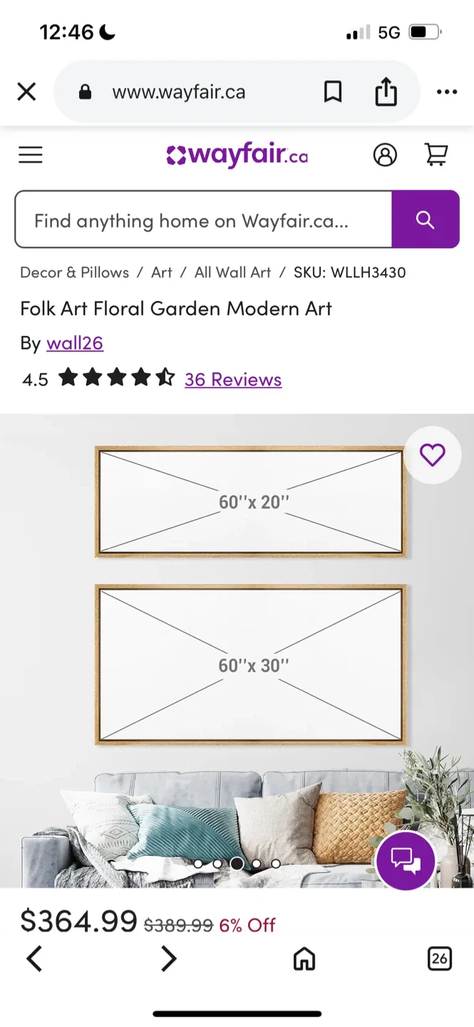 Brand New Floral Framed Canvas Wall Art image indicator(9)