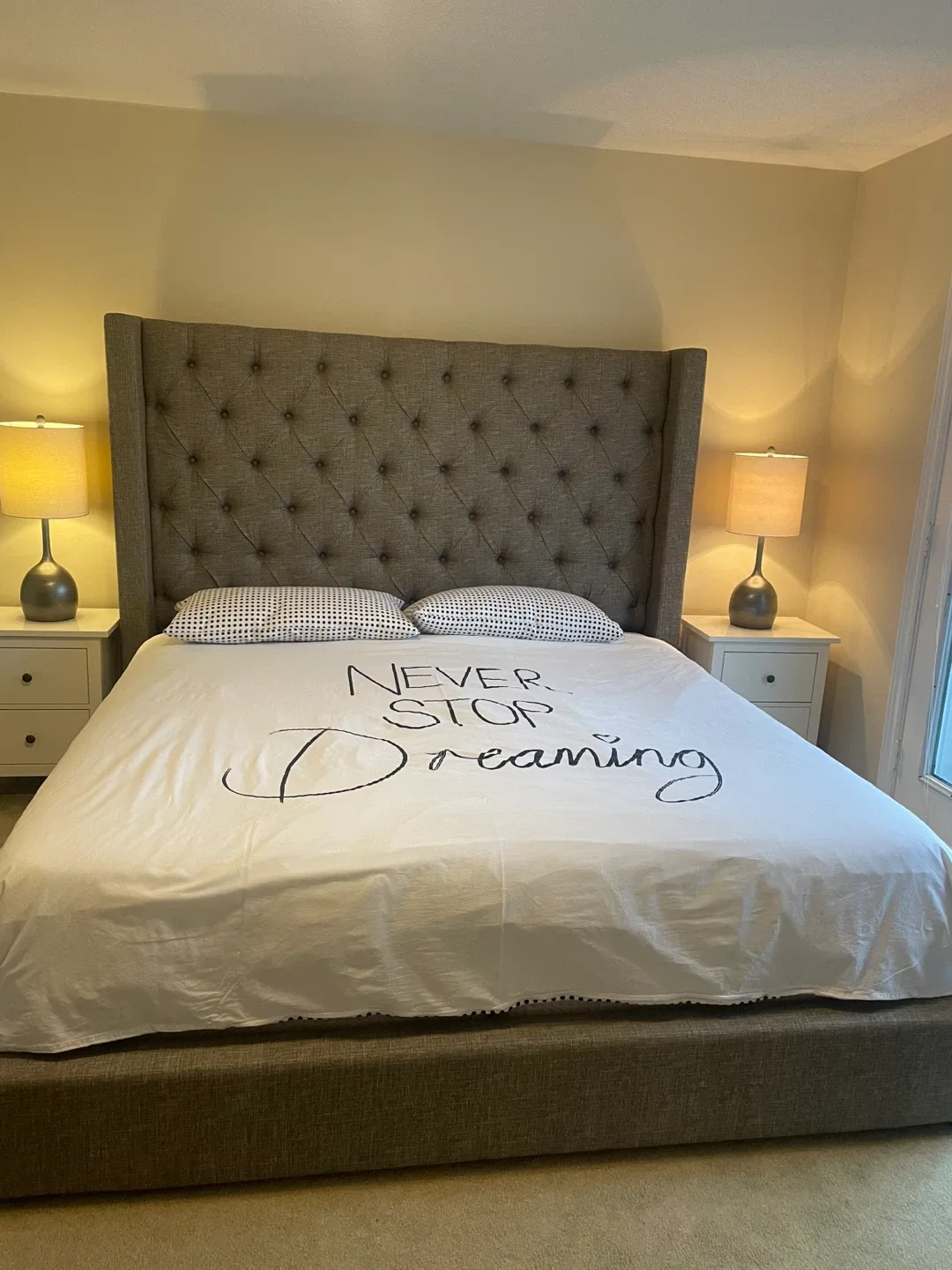 King-Size Upholstered Wingback Bed image indicator(5)