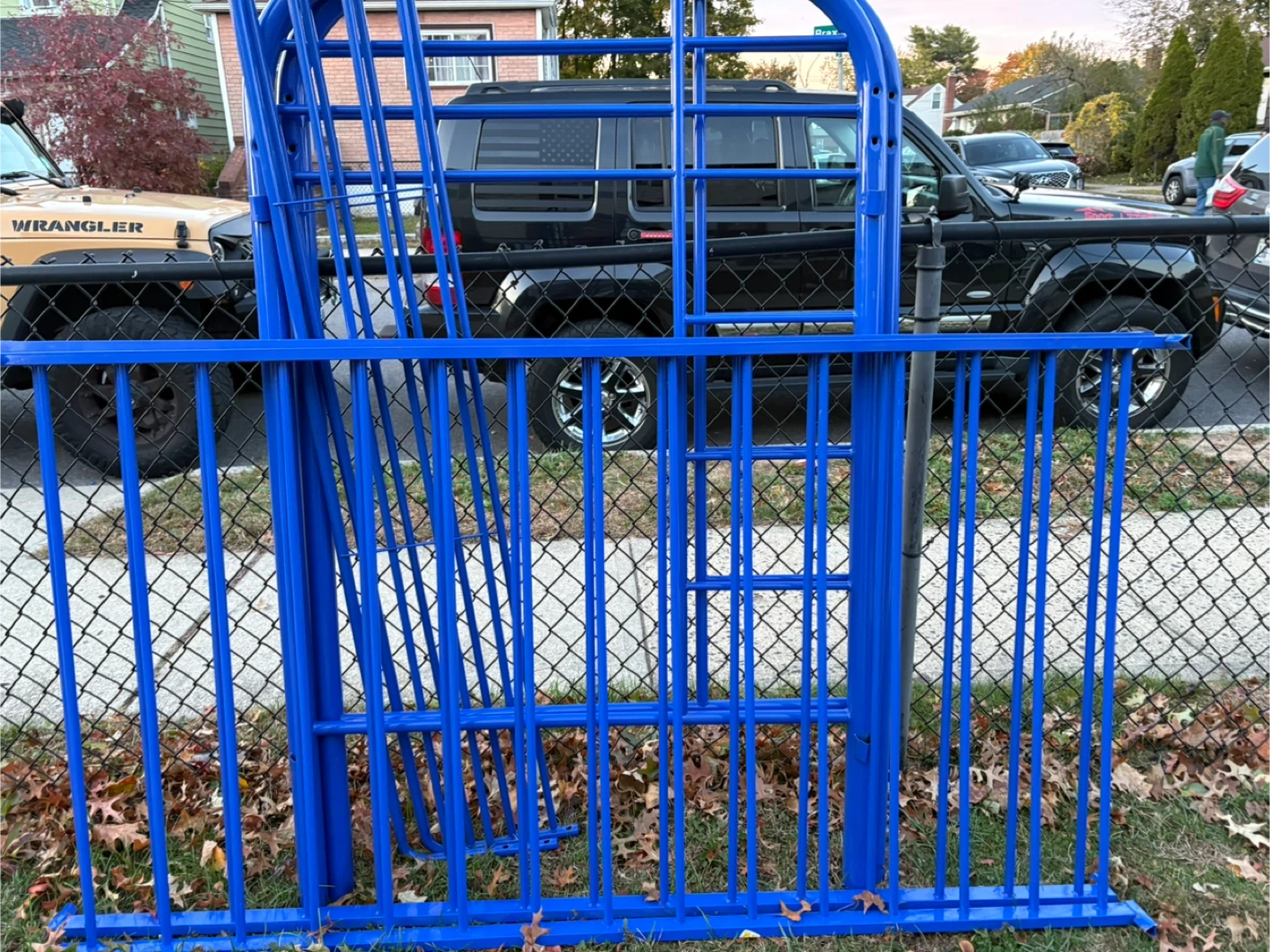 Blue Metal Fence Panels