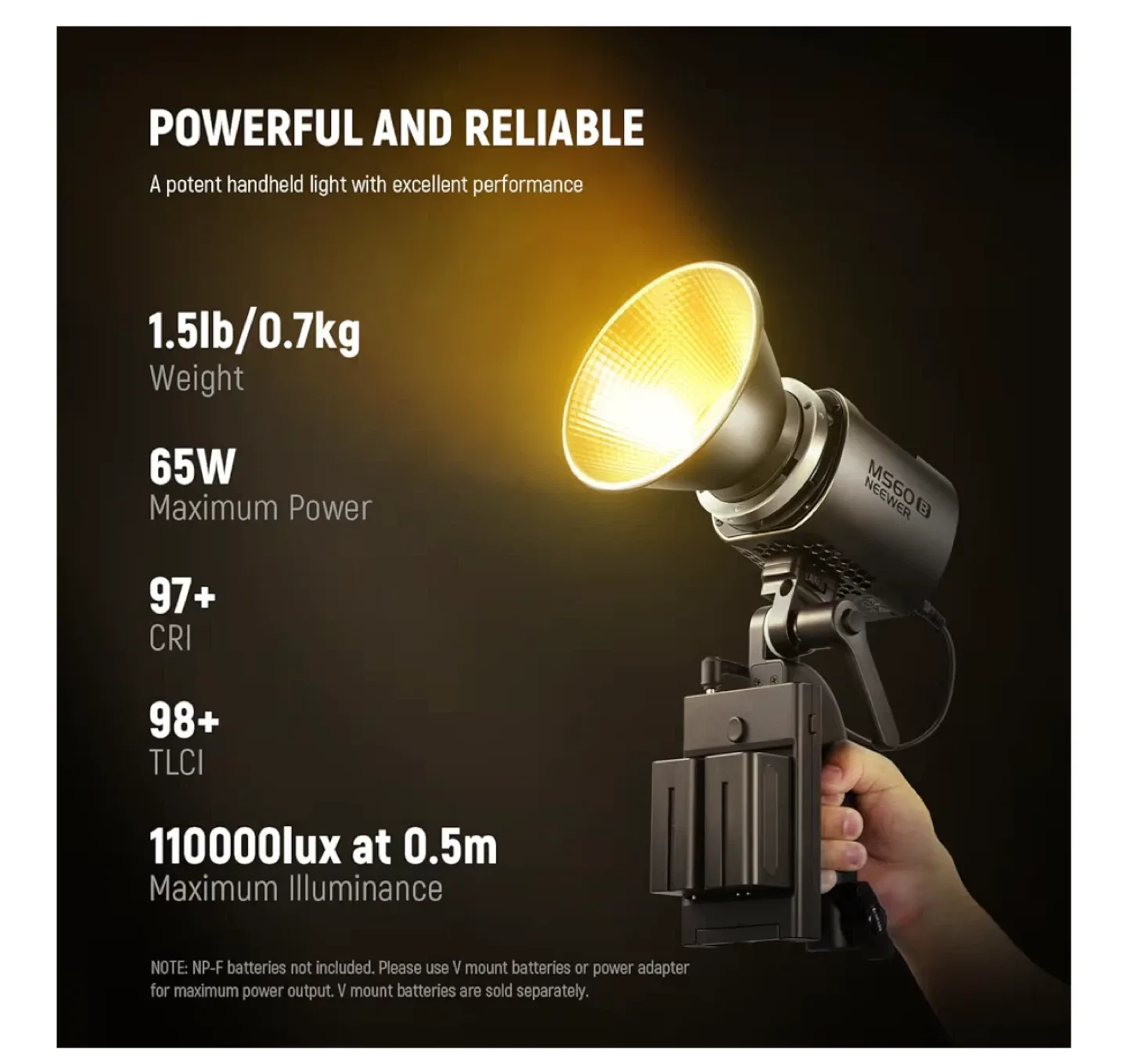 🥕NEEWER MS60B Bi-Color LED Video Light image indicator(3)