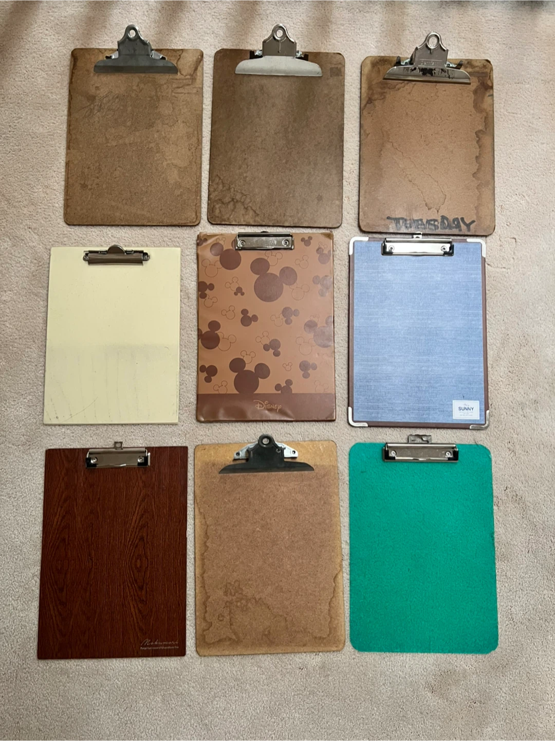 Assorted Letter size Clipboards