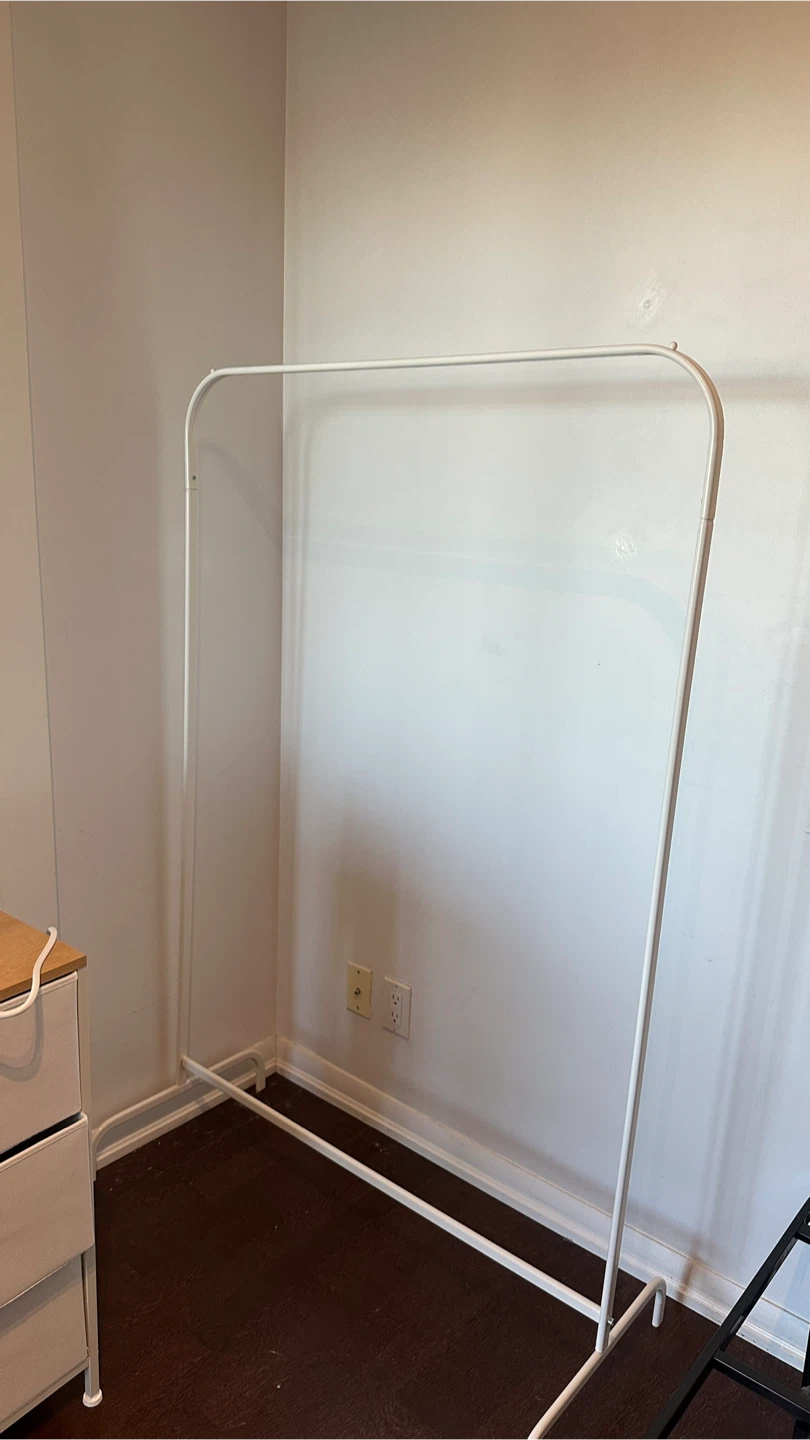 IKEA White Metal Clothing Rack