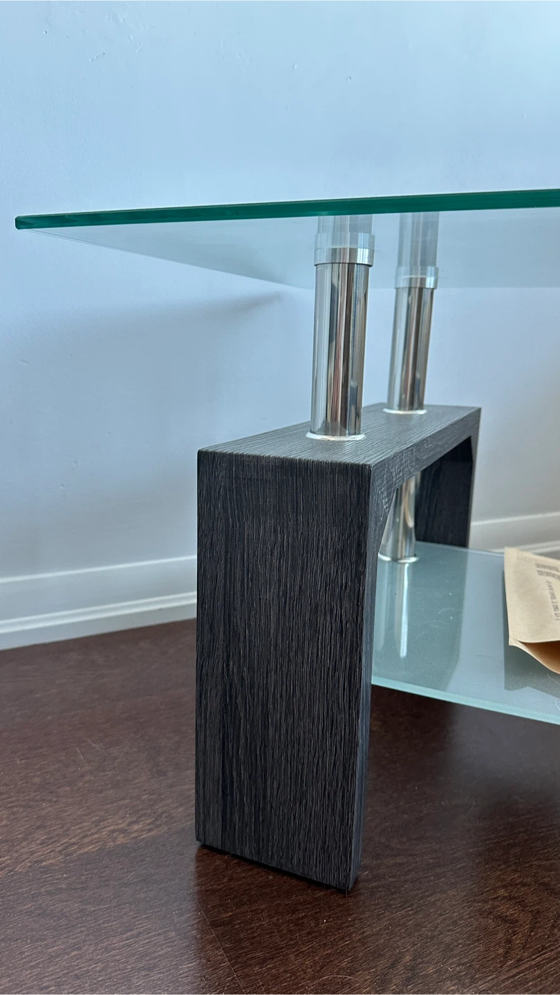 HOMCOM Glass Coffee Table - photo 2