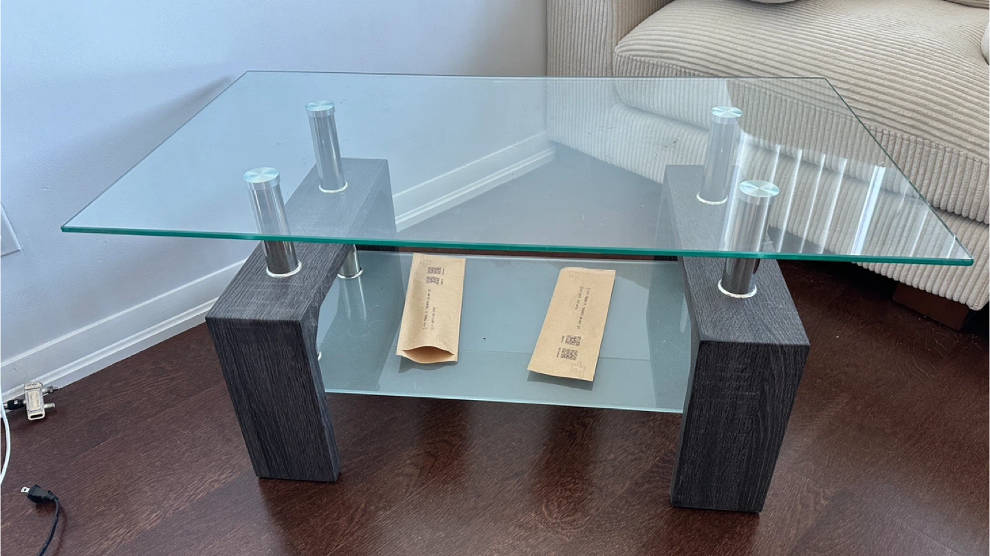 HOMCOM Glass Coffee Table