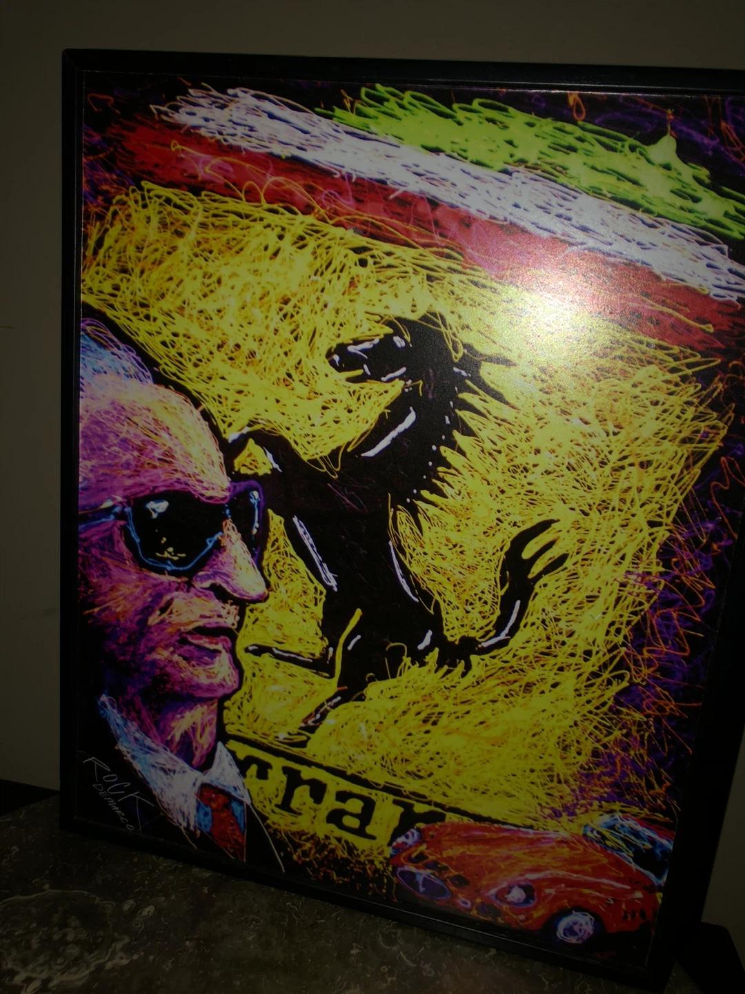 Framed Demarco's Enzo Ferrari Emblem Art Print, 16x13in - photo 2