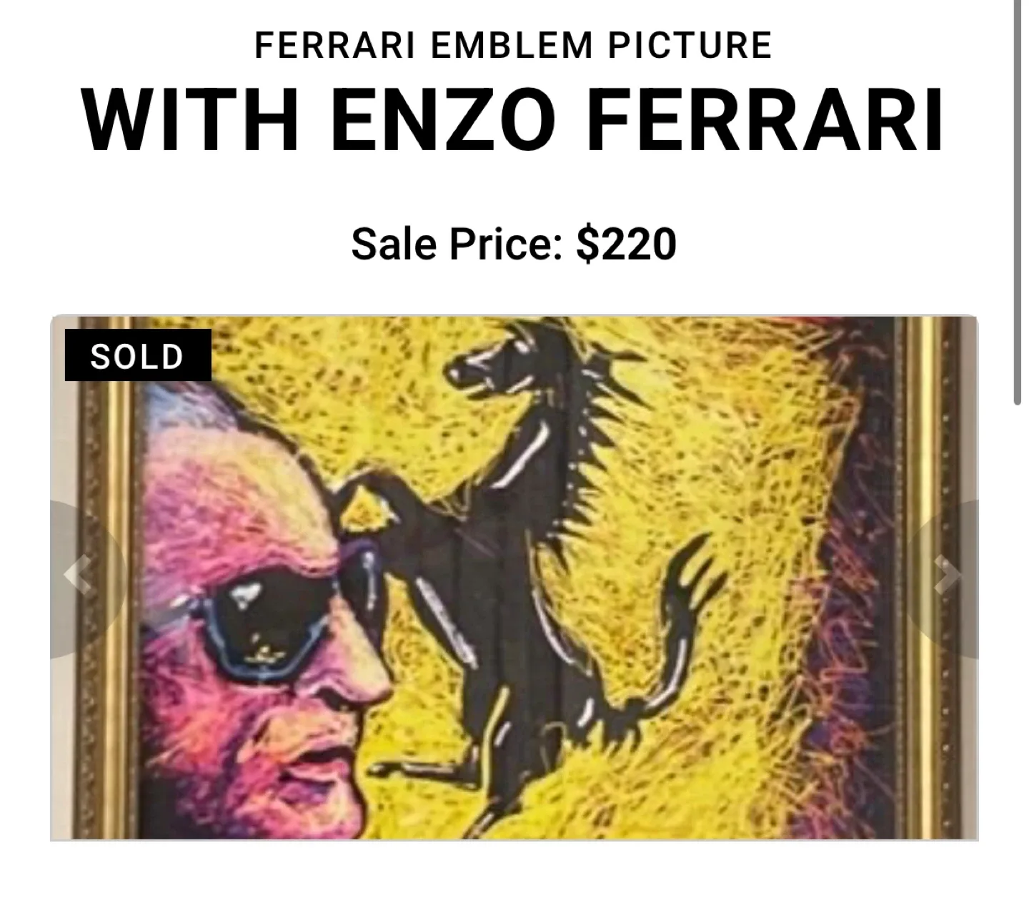 Framed Demarco's Enzo Ferrari Emblem Art Print, 16x13in image indicator(6)