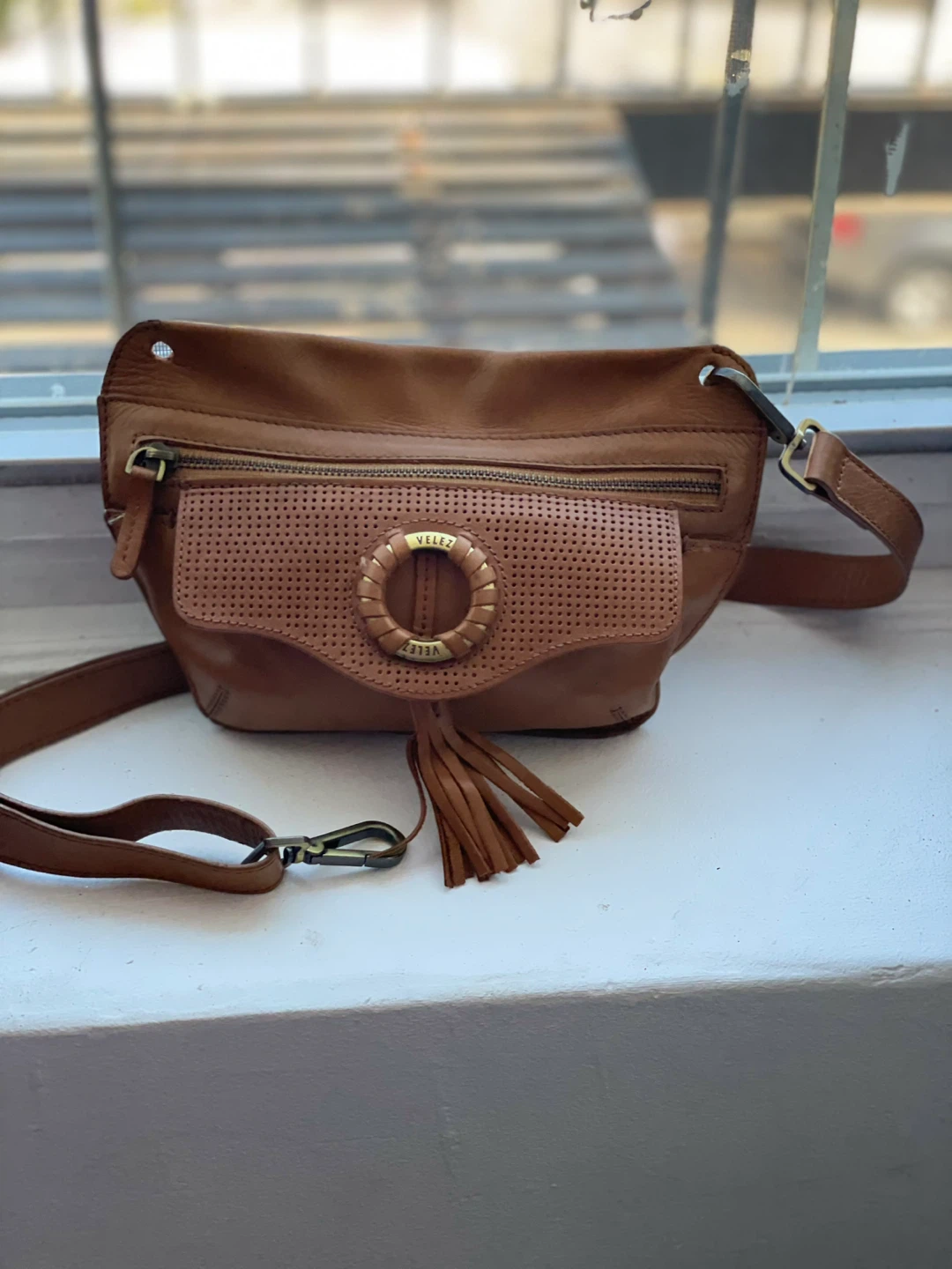 Velez Leather Crossbody Bag