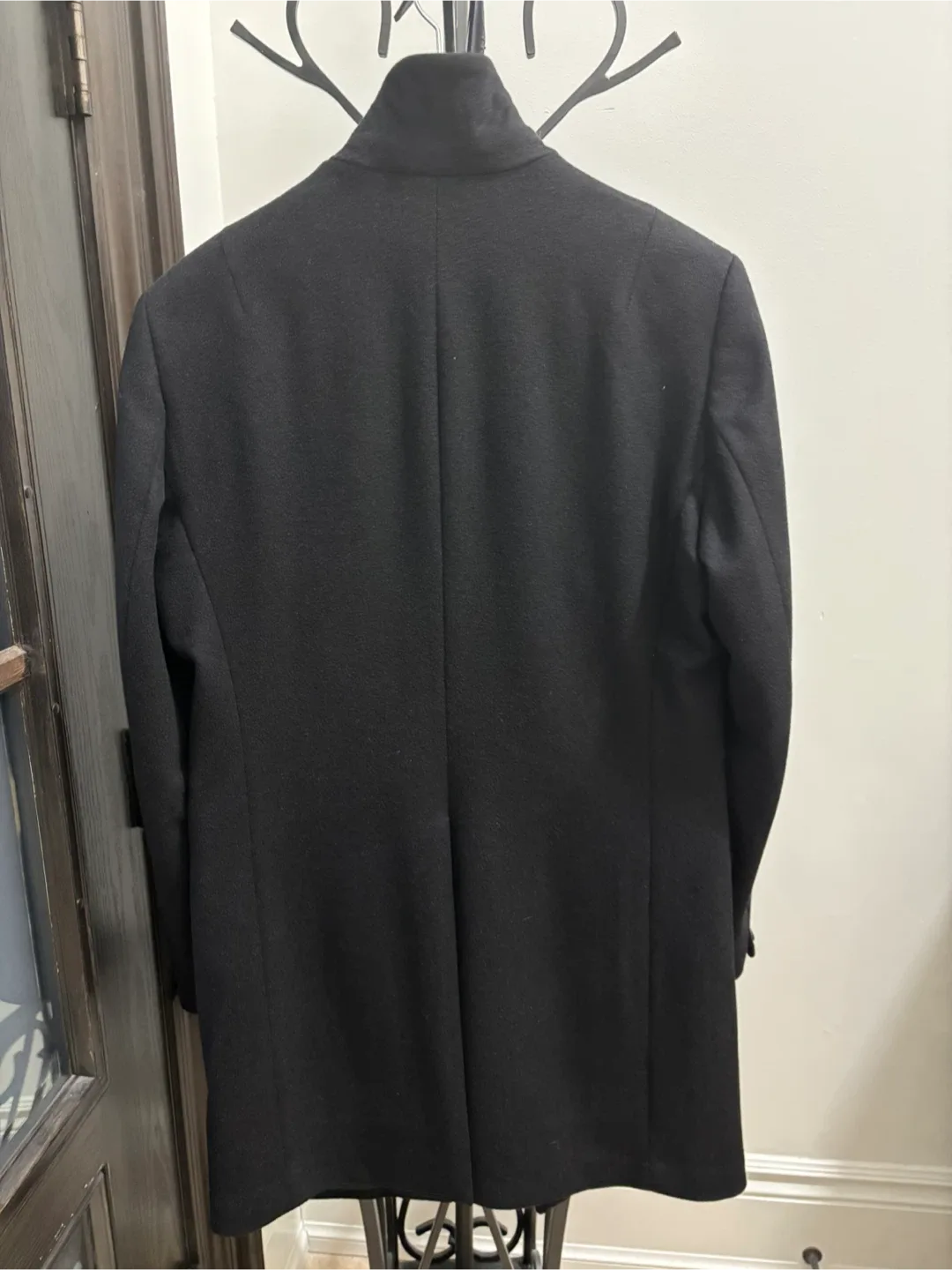 AllSaints Black Wool Blend Coat - Size 38 image indicator(3)