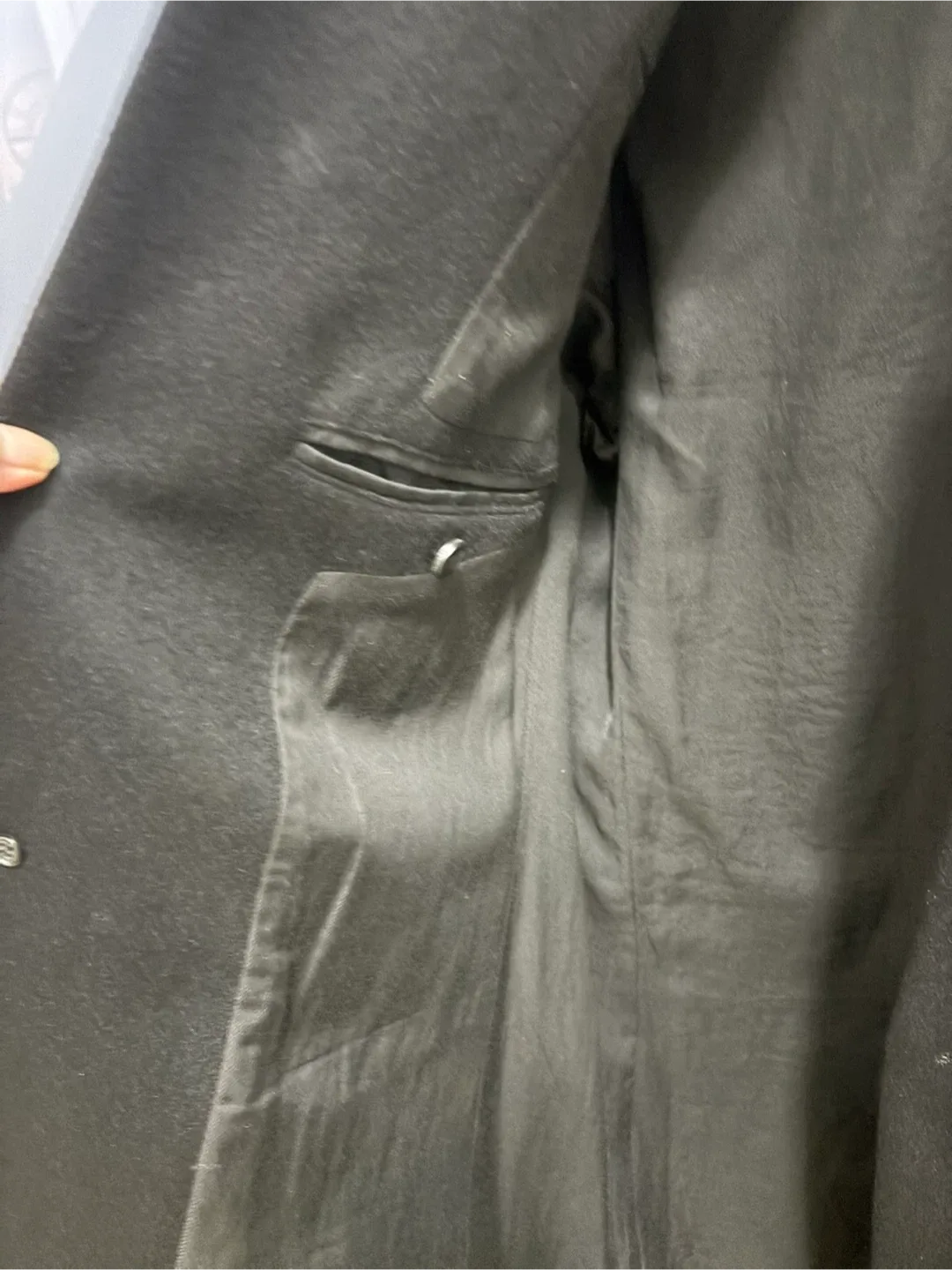 AllSaints Black Wool Blend Coat - Size 38 image indicator(4)