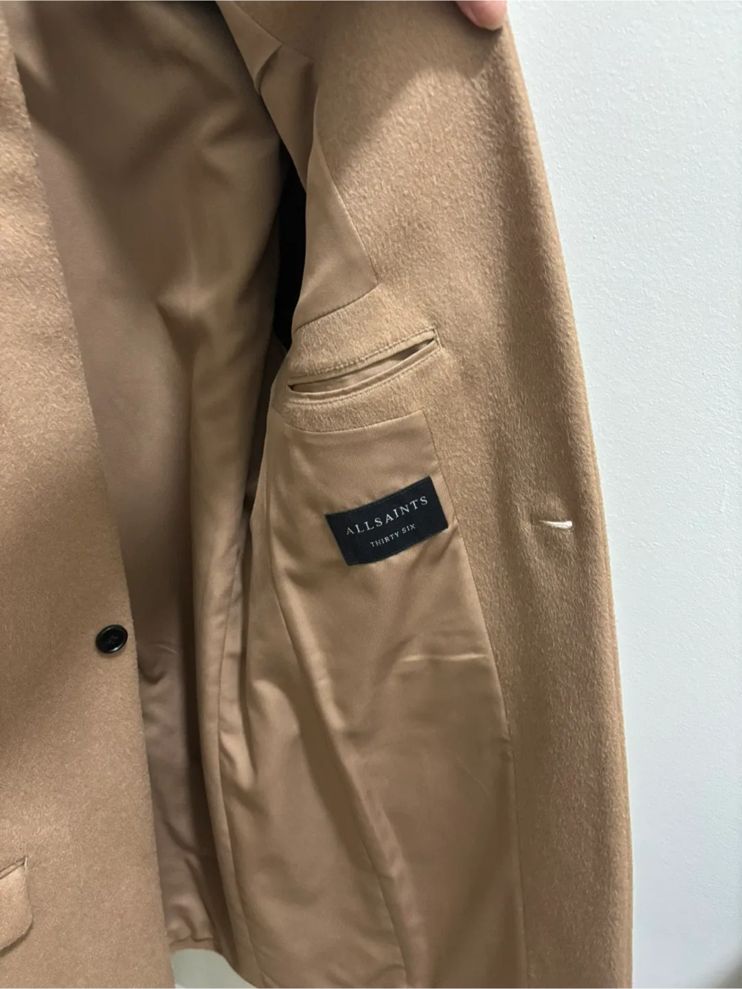 MENS DESIGNER ALL SAINTS WOOL COAT SIZE 36 image indicator(6)