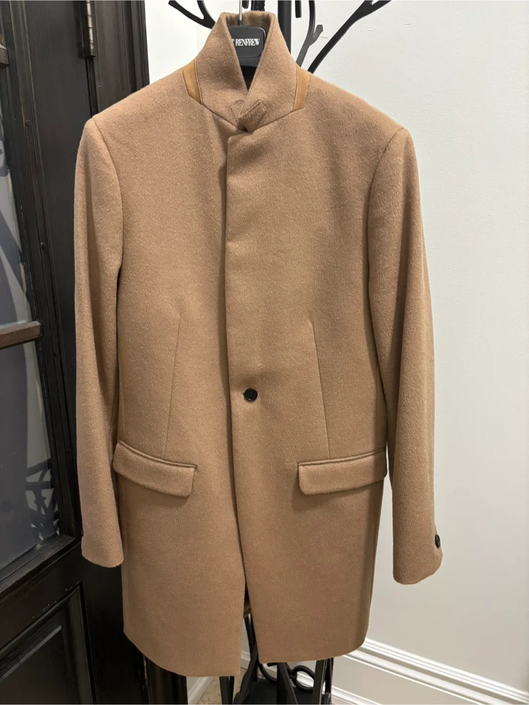 MENS DESIGNER ALL SAINTS WOOL COAT SIZE 36 thumbnail