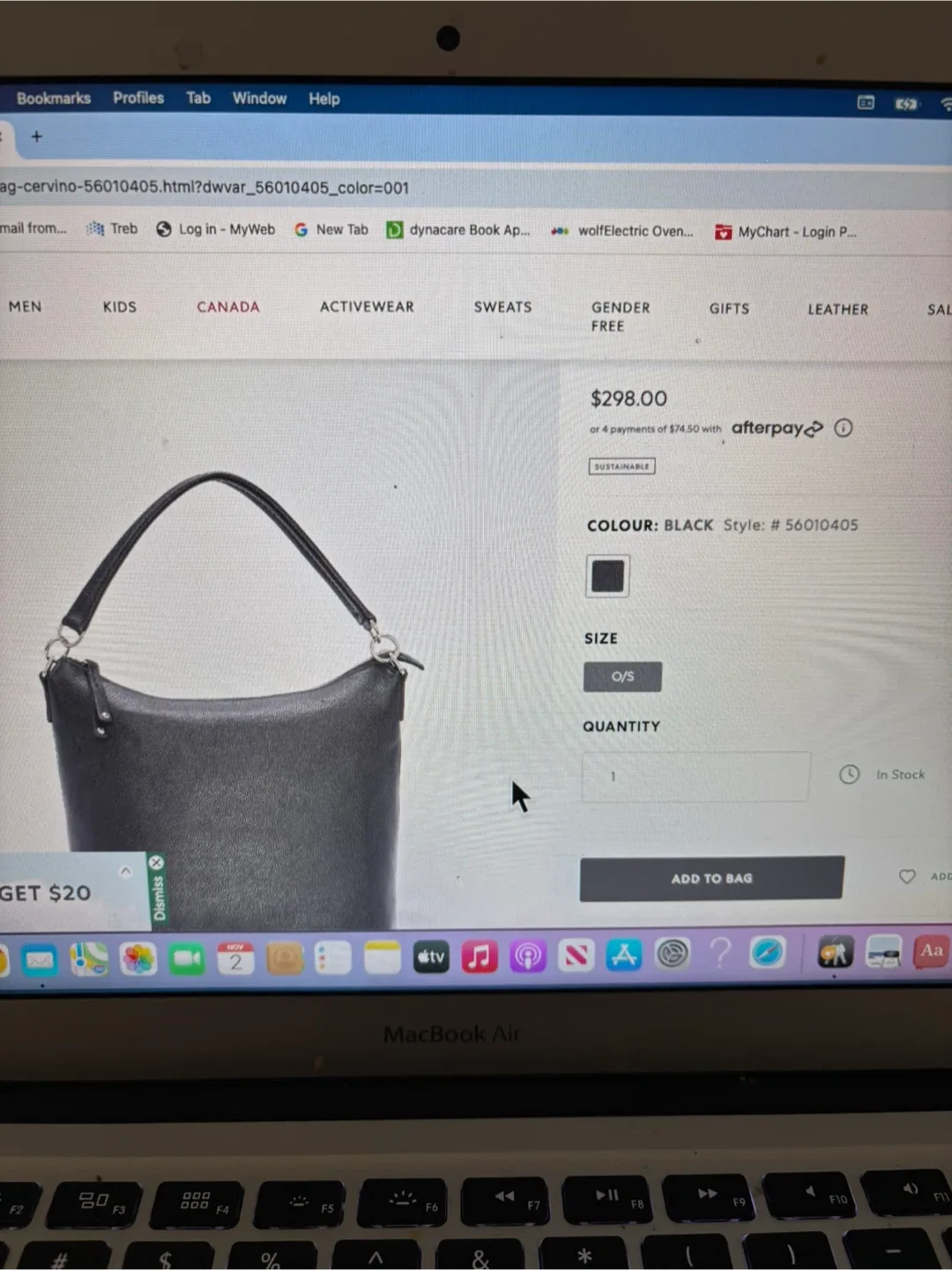 Roots Black Leather Shoulder Bag & Coin Purse image indicator(10)