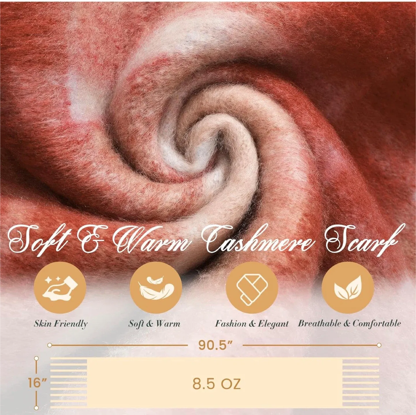 Soft & Warm Cashmere Scarf - Red Plaid image indicator(2)