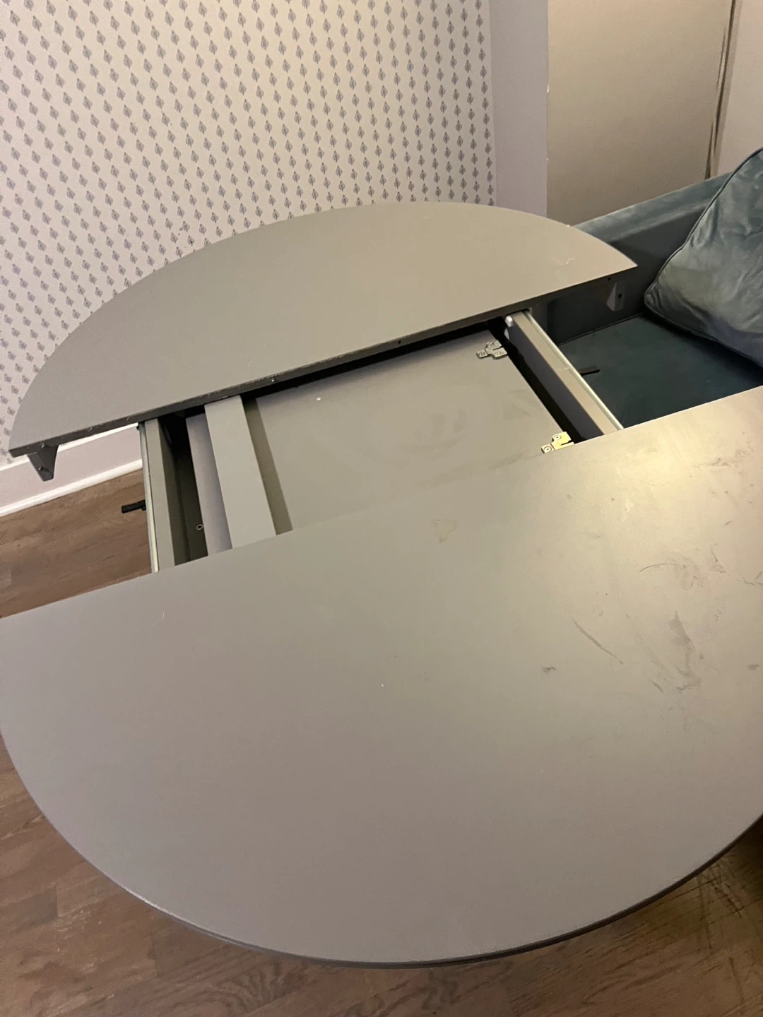 Gray Round Extendable Dining Table IKEA - photo 3