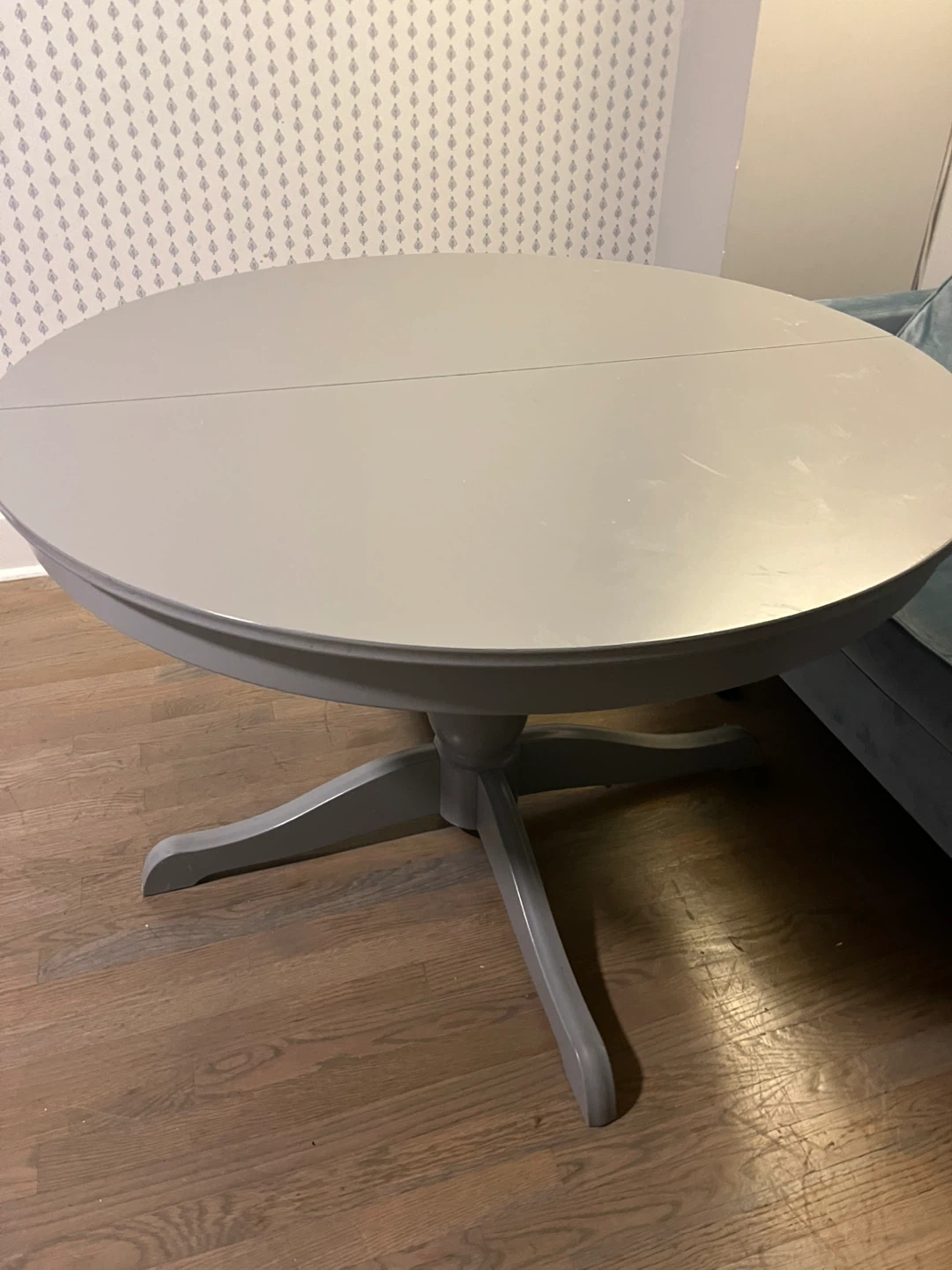 Gray Round Extendable Dining Table IKEA - photo 4