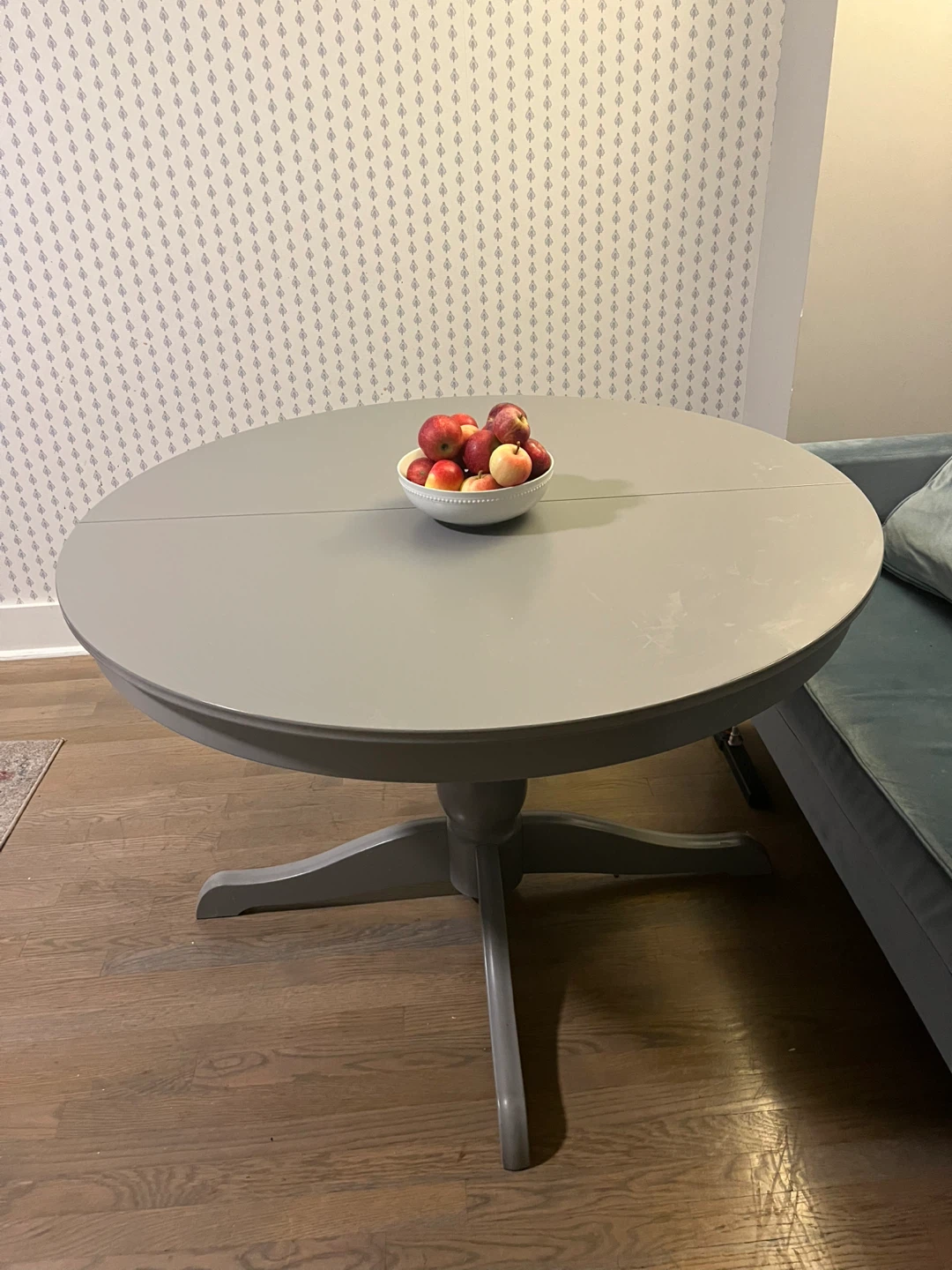 Gray Round Extendable Dining Table IKEA