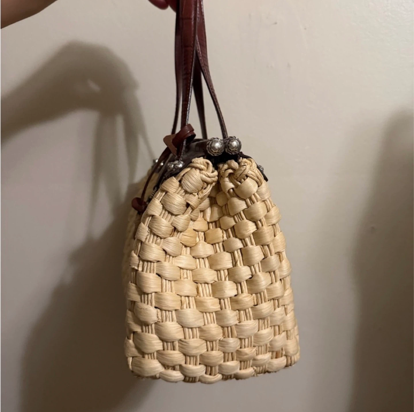 Brighton Straw & Leather Satchel Bag - photo 3