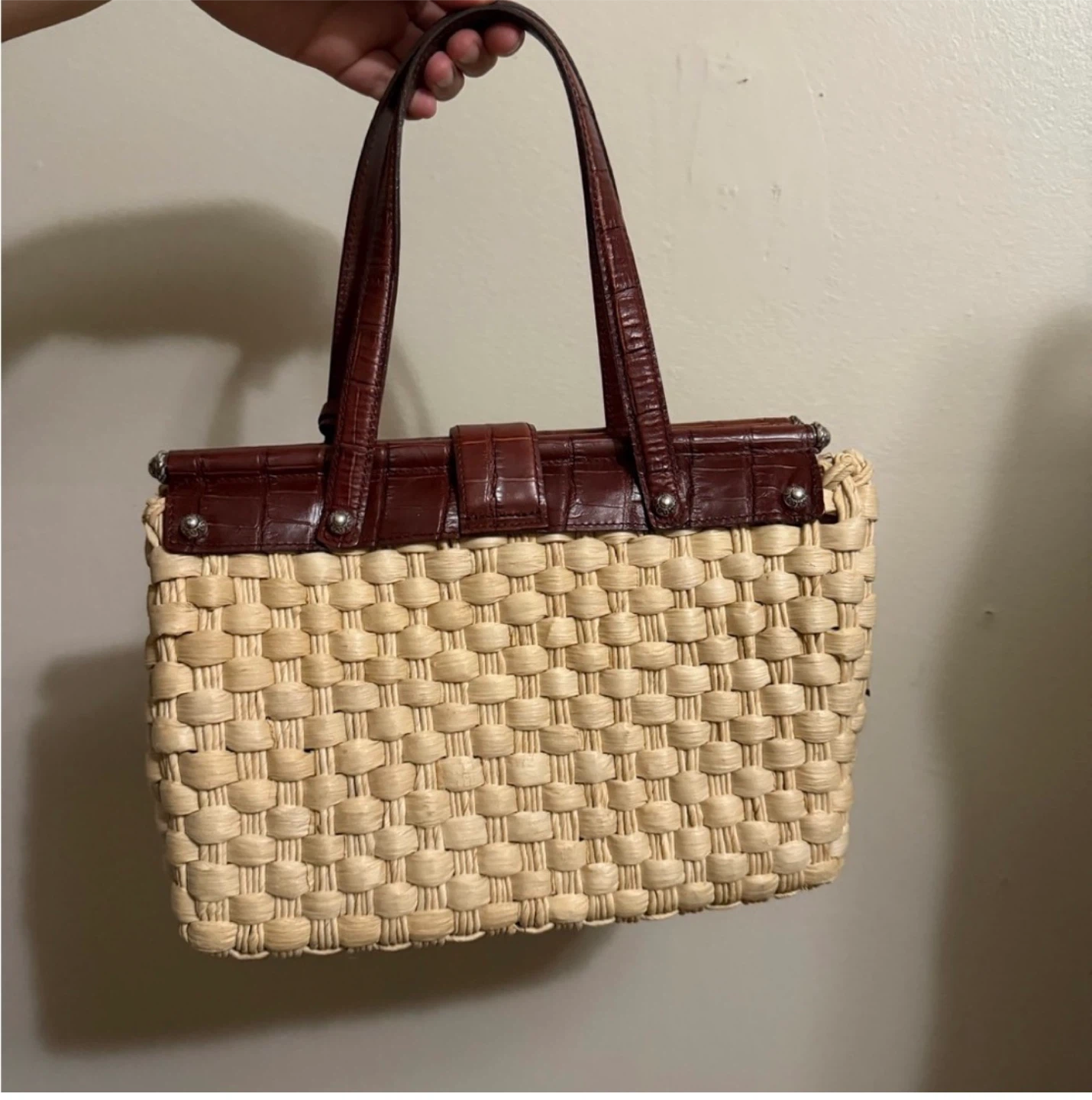 Brighton Straw & Leather Satchel Bag - photo 2