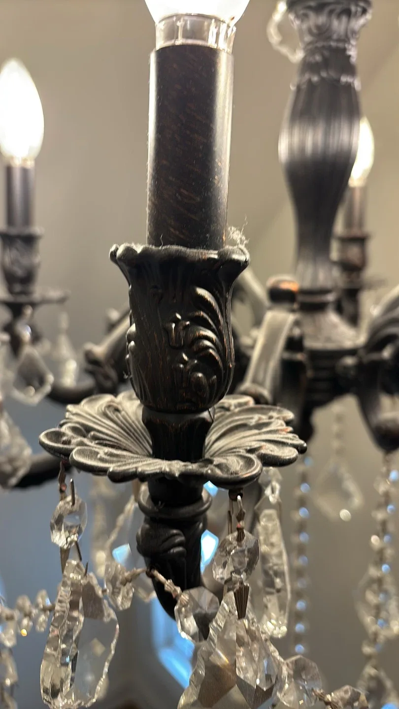 2 MATCHING CRYSTAL CUT CHANDELIERS BOTH FOR $680 image indicator(4)