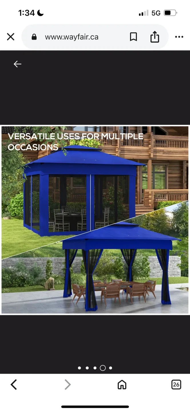 Brand NewBlue Outdoor Gazebo 128" image indicator(6)