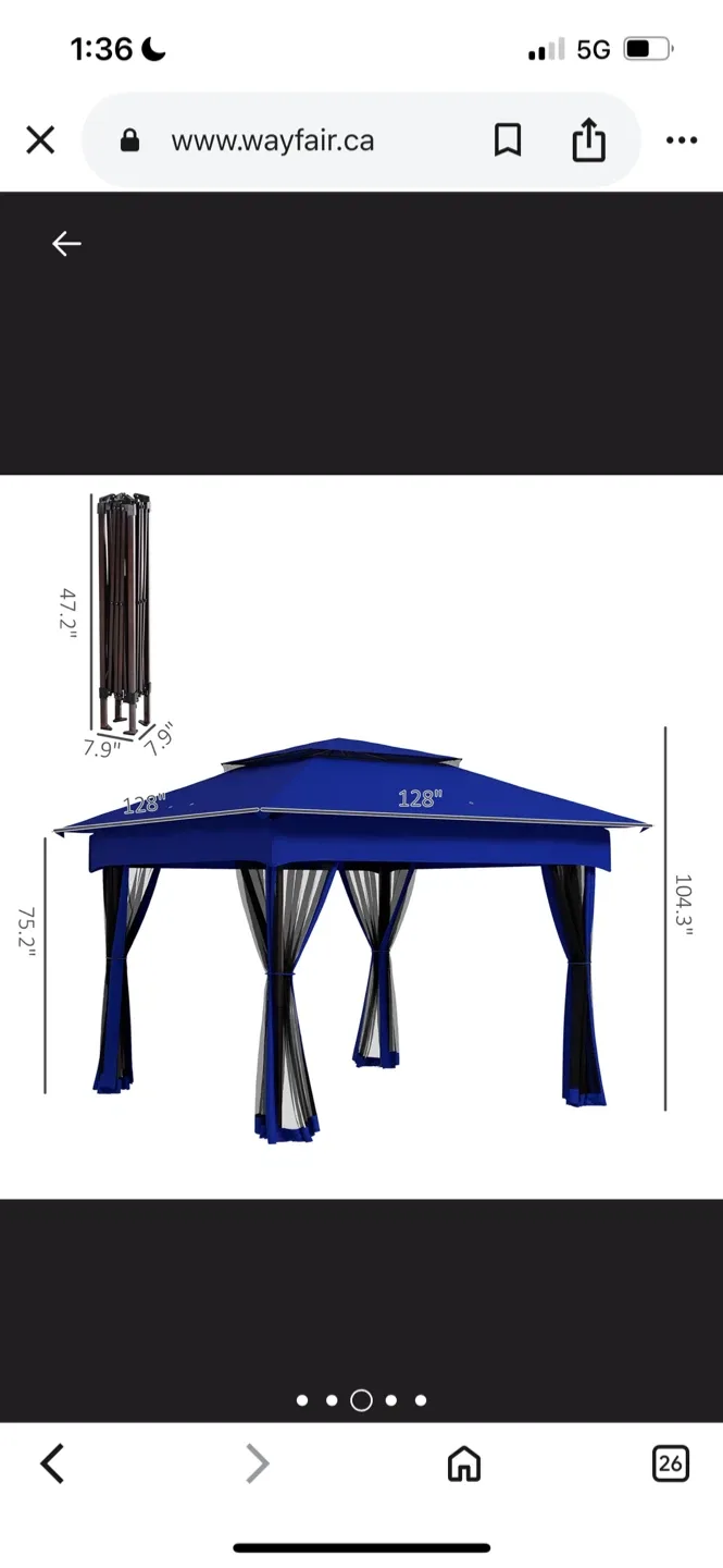 Brand NewBlue Outdoor Gazebo 128" image indicator(8)