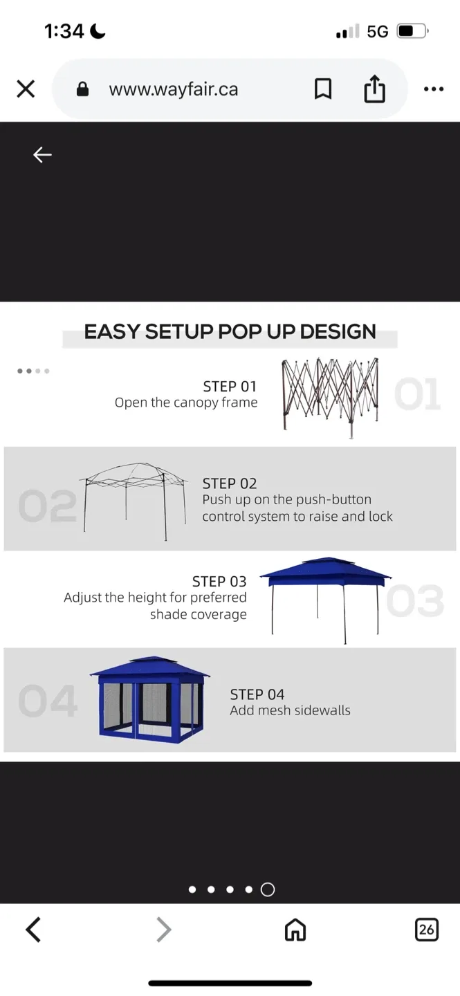 Brand NewBlue Outdoor Gazebo 128" image indicator(7)