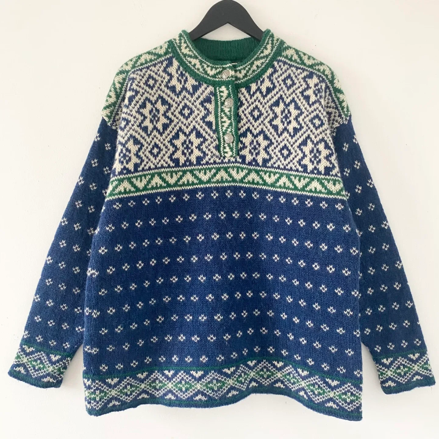 90's L.L. Bean 1/4 Button Front Nordic Sweater thumbnail