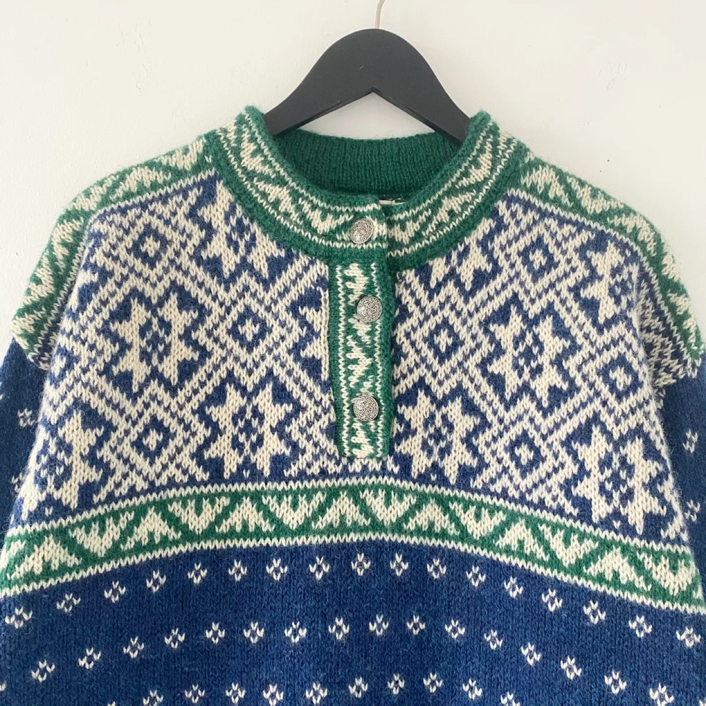 90's L.L. Bean 1/4 Button Front Nordic Sweater image indicator(3)