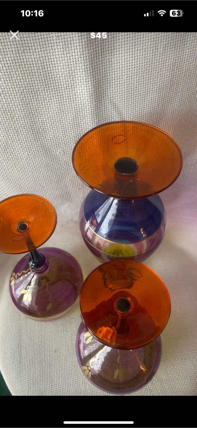 Euroglass Mouth blown Glasses & Vase Set, price Reduced! - photo 4