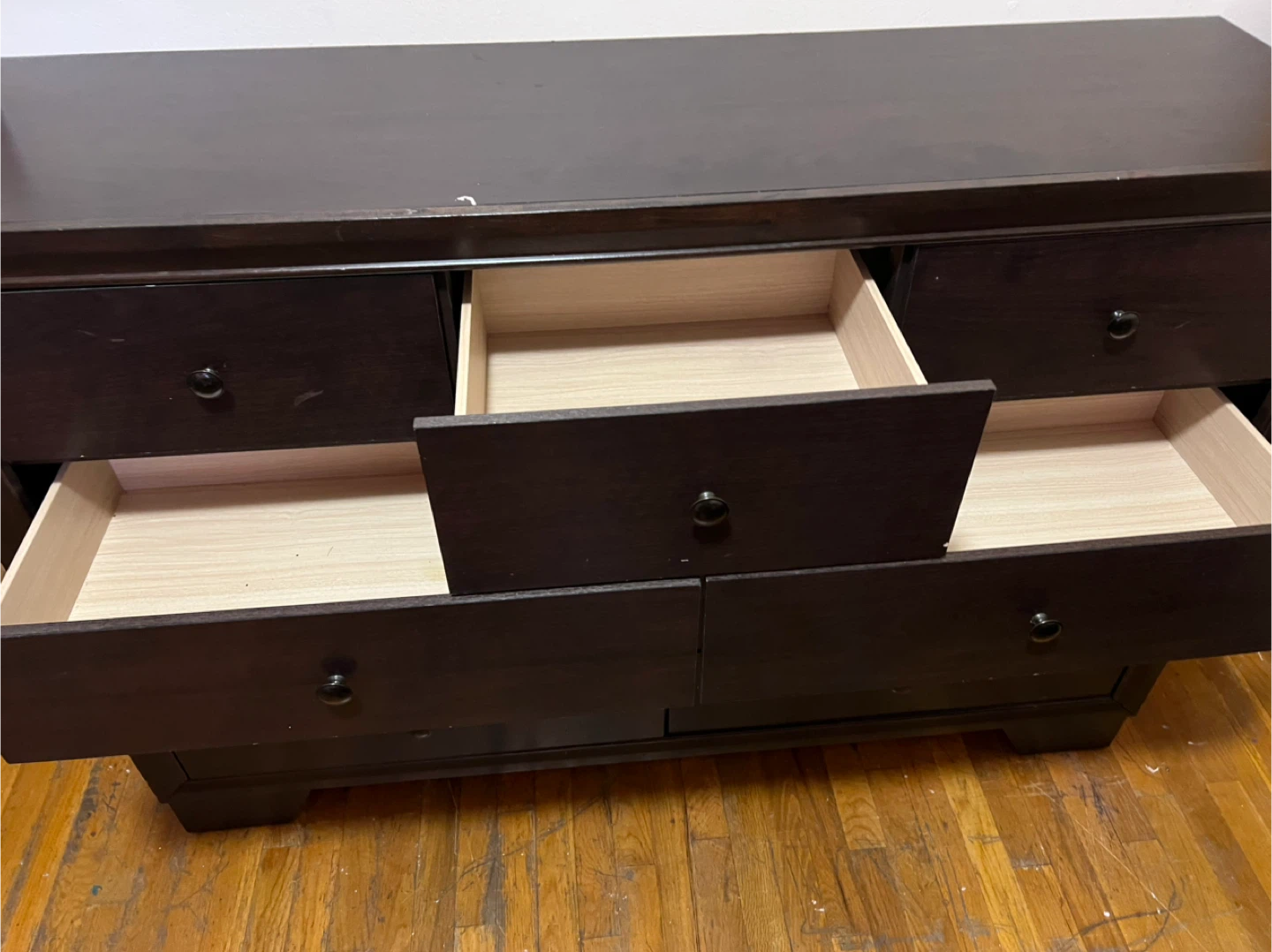 Dark Wood 9-Drawer Dresser