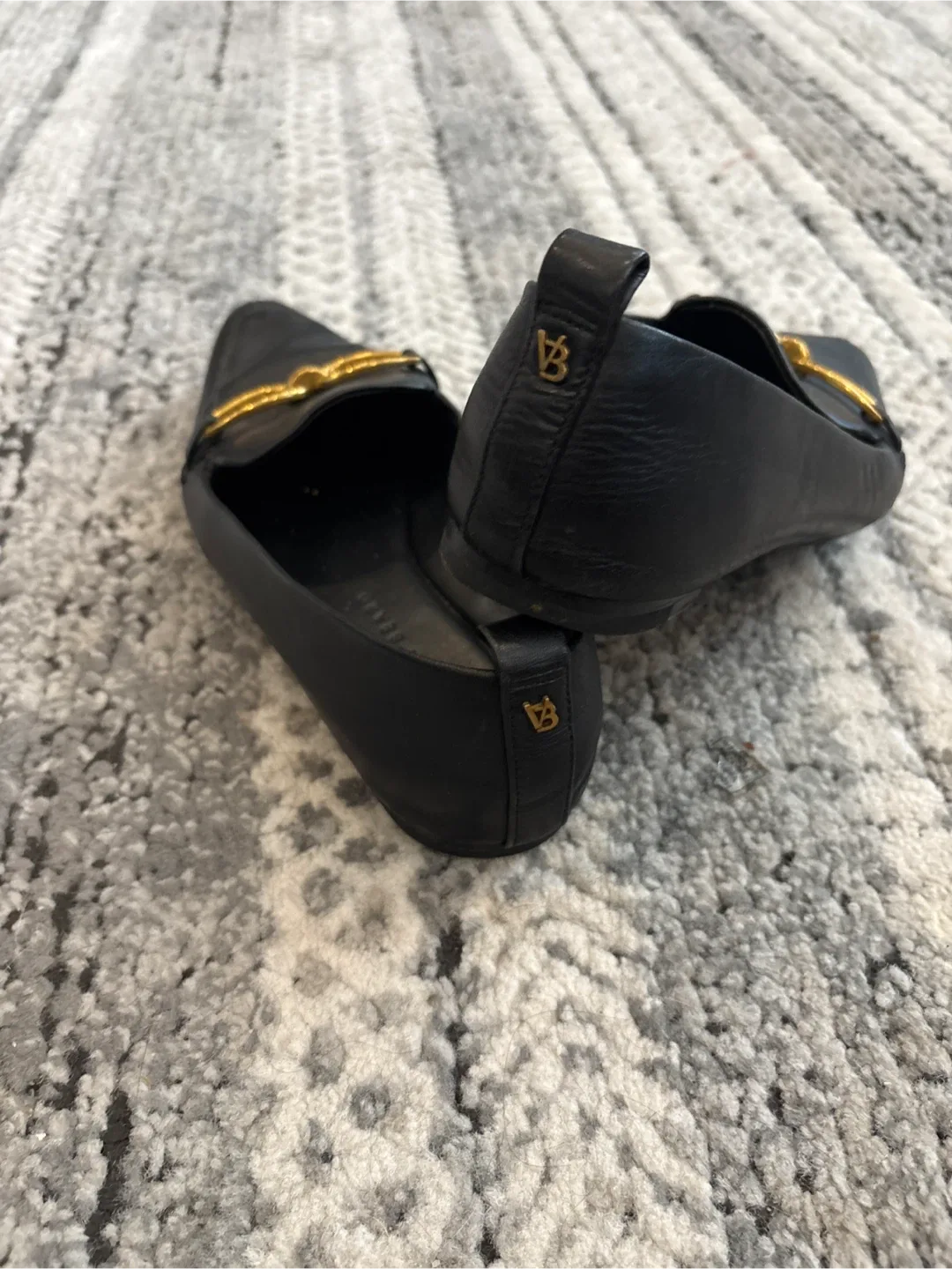 Veronica Beard Black Leather Loafers image indicator(2)