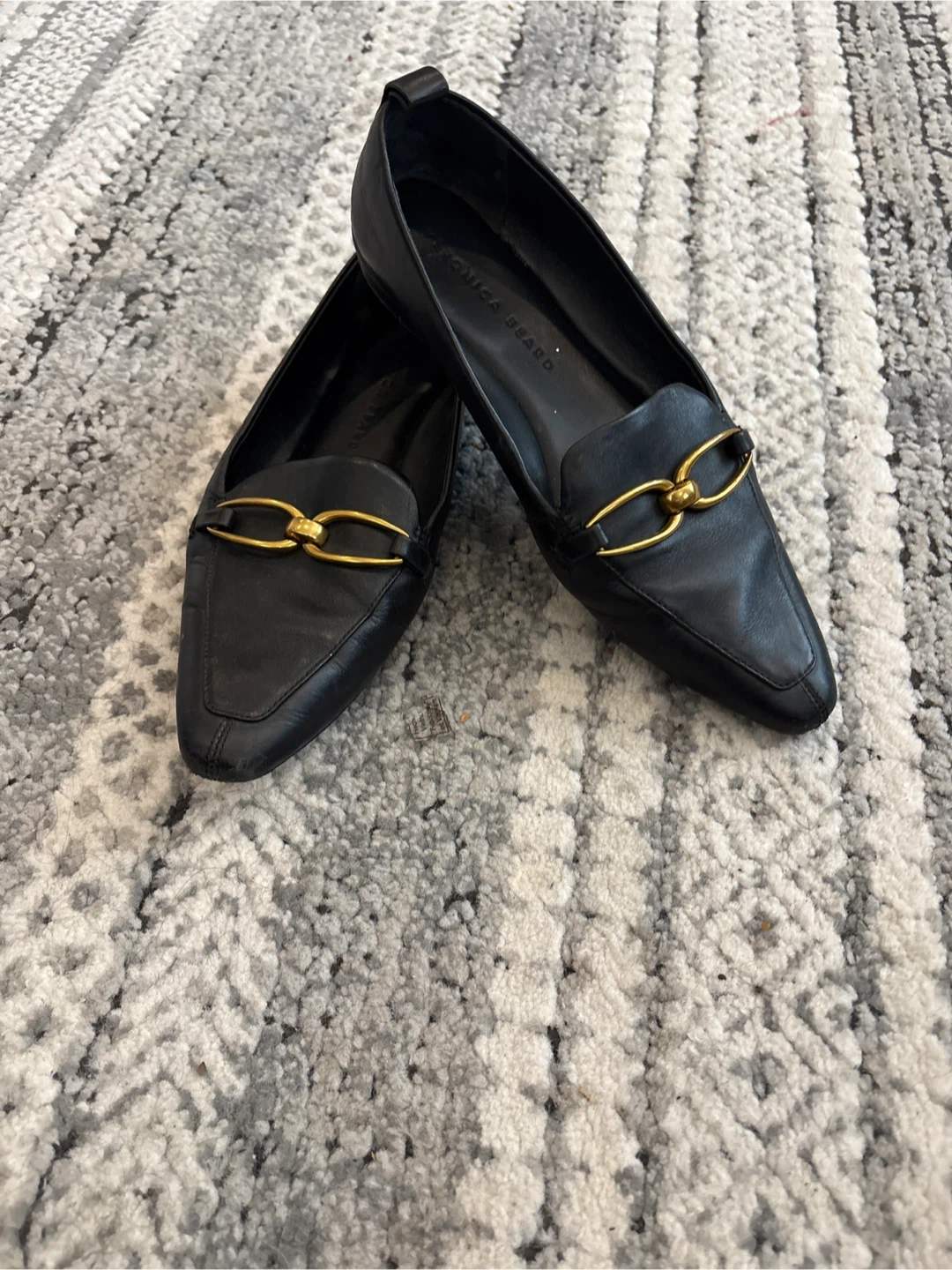 Veronica Beard Black Leather Loafers