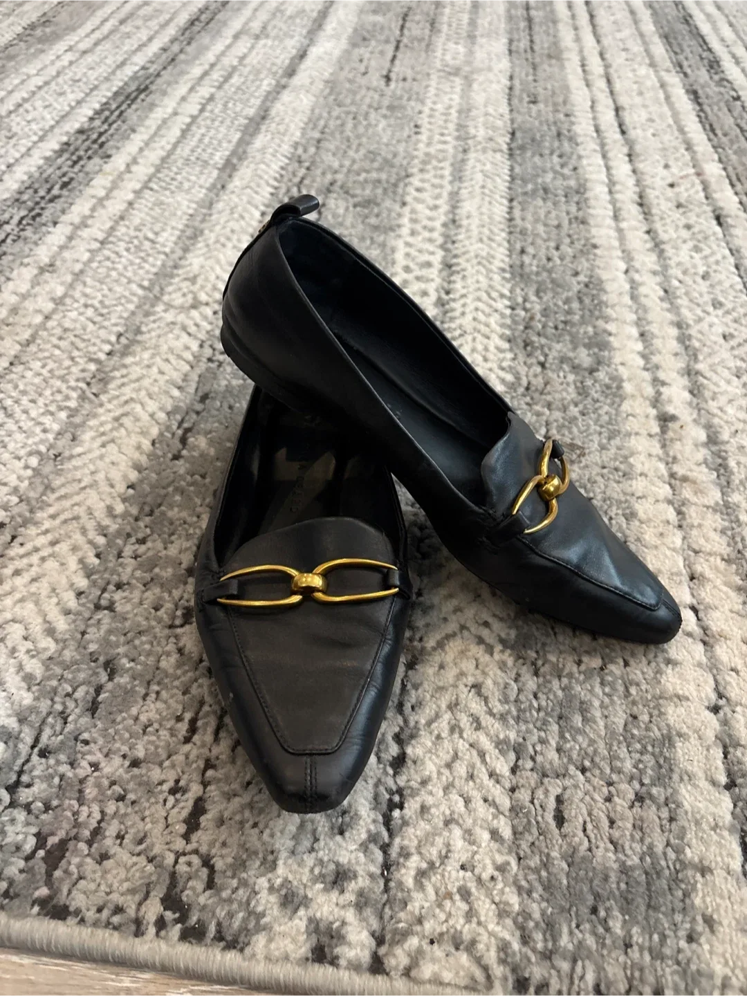 Veronica Beard Black Leather Loafers image indicator(7)