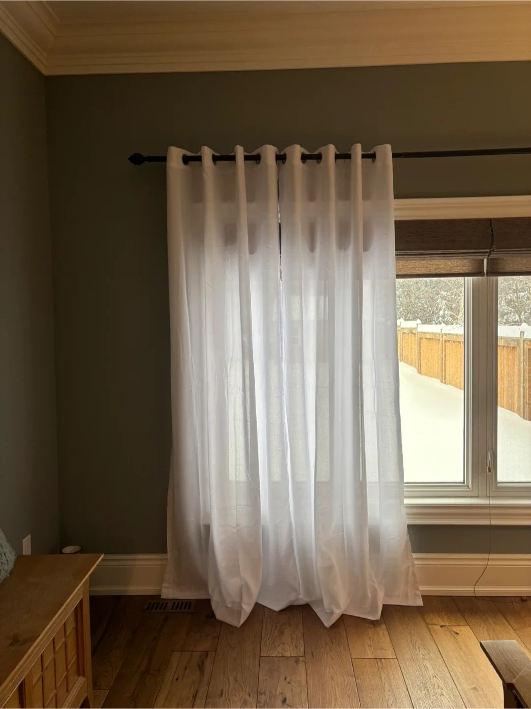 5 Bouclair White Curtain Panels thumbnail