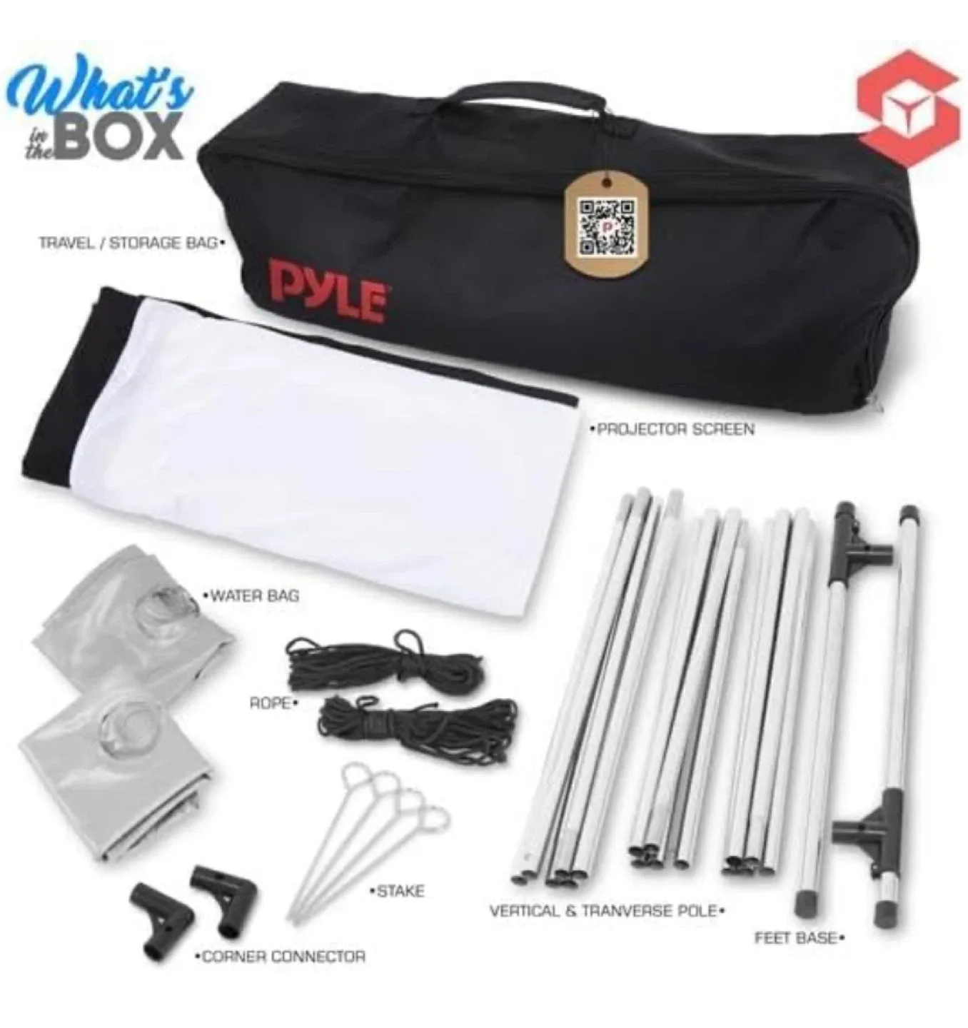 New Pyle Projector Screen with Stand - 80" image indicator(2)