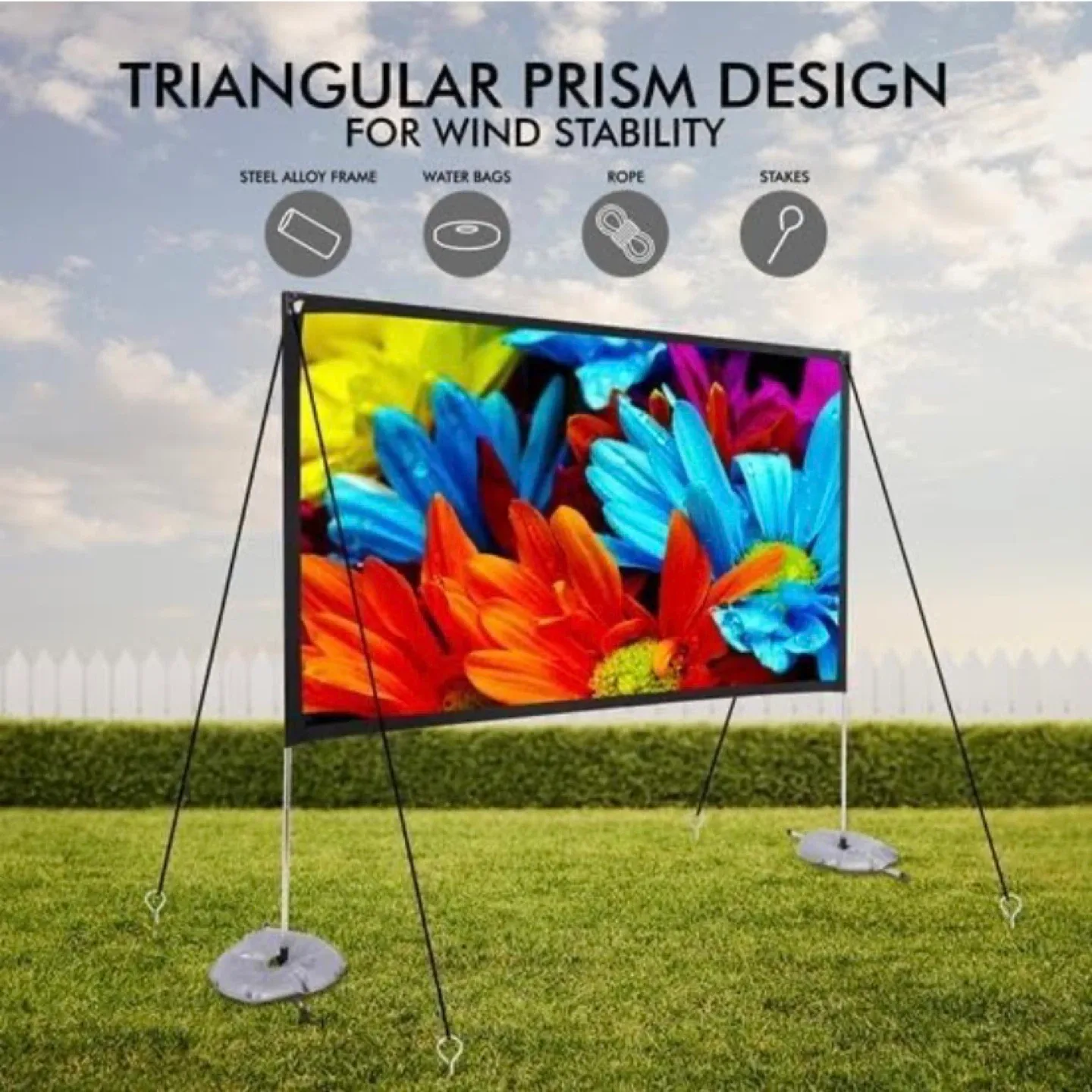 New Pyle Projector Screen with Stand - 80" image indicator(4)