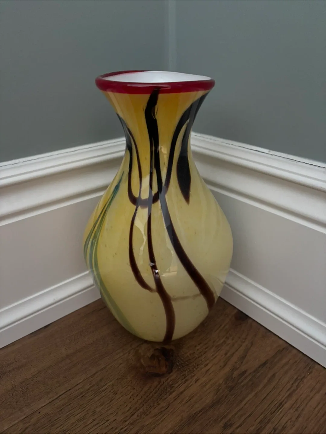 Decorative Yellow Glass Vase thumbnail